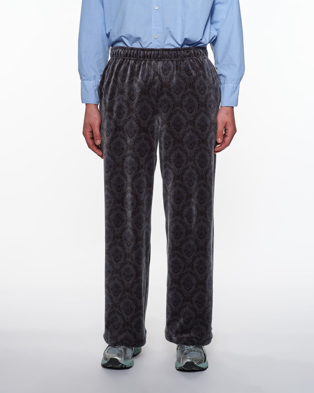 30/- Organic Cotton Velour Jacquard Track Pants, Wall Cloth