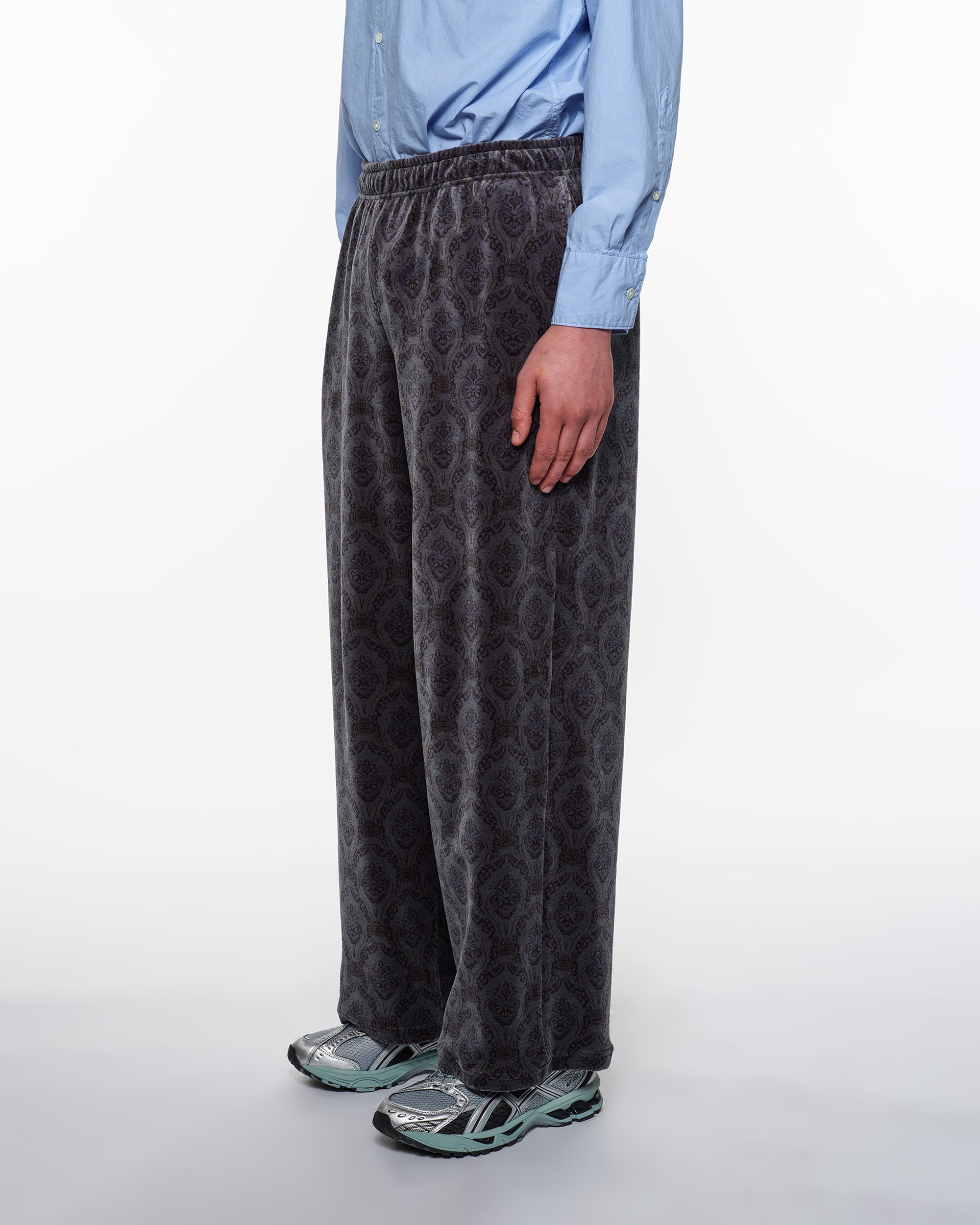30/- Organic Cotton Velour Jacquard Track Pants, Wall Cloth