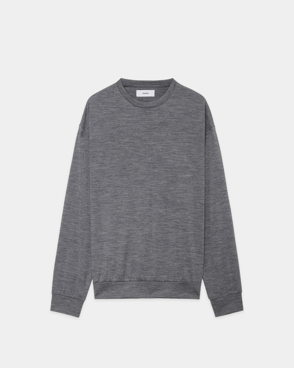 ウォッシャブルウール天竺 / クルーネック, Top Gray