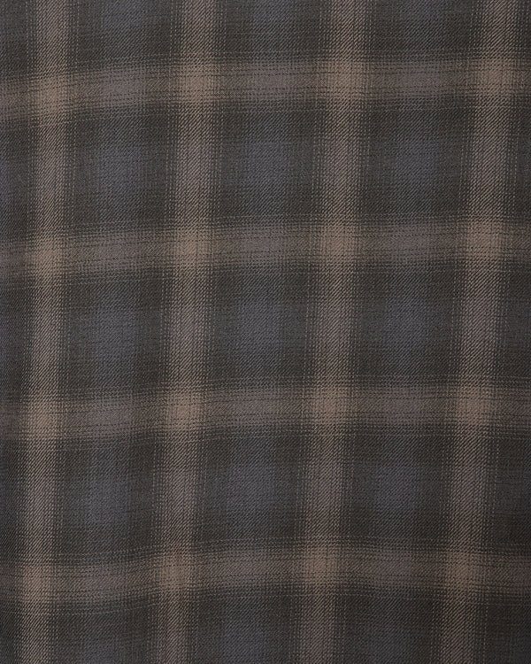 スーパー140'sウールビエラワッシャータンブラー / レギュラーカラーシャツ, Gray Check