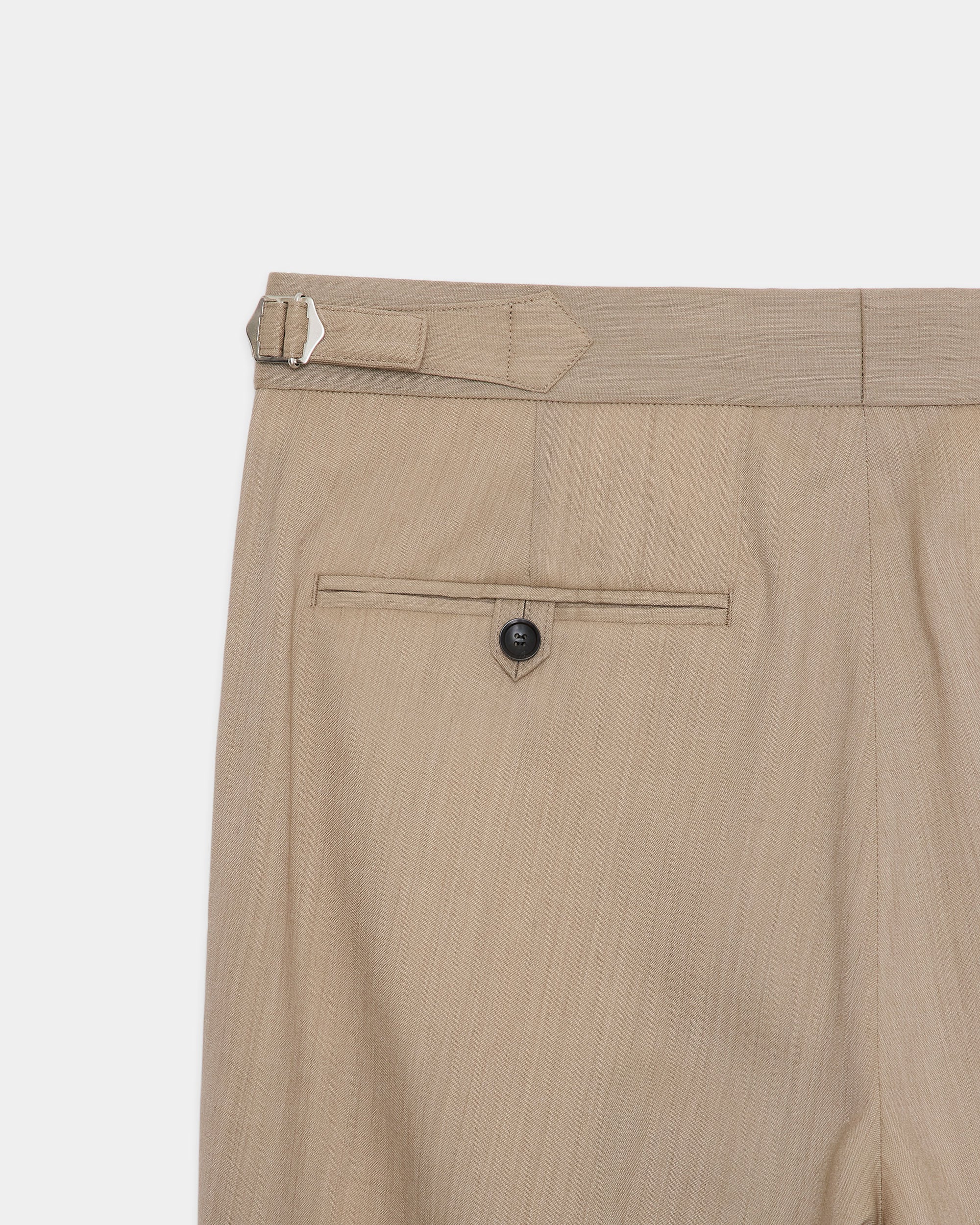 2/60 WOOL TROPICAL MELANGE REGULAR STRAIGHT TROUSERS, Beige