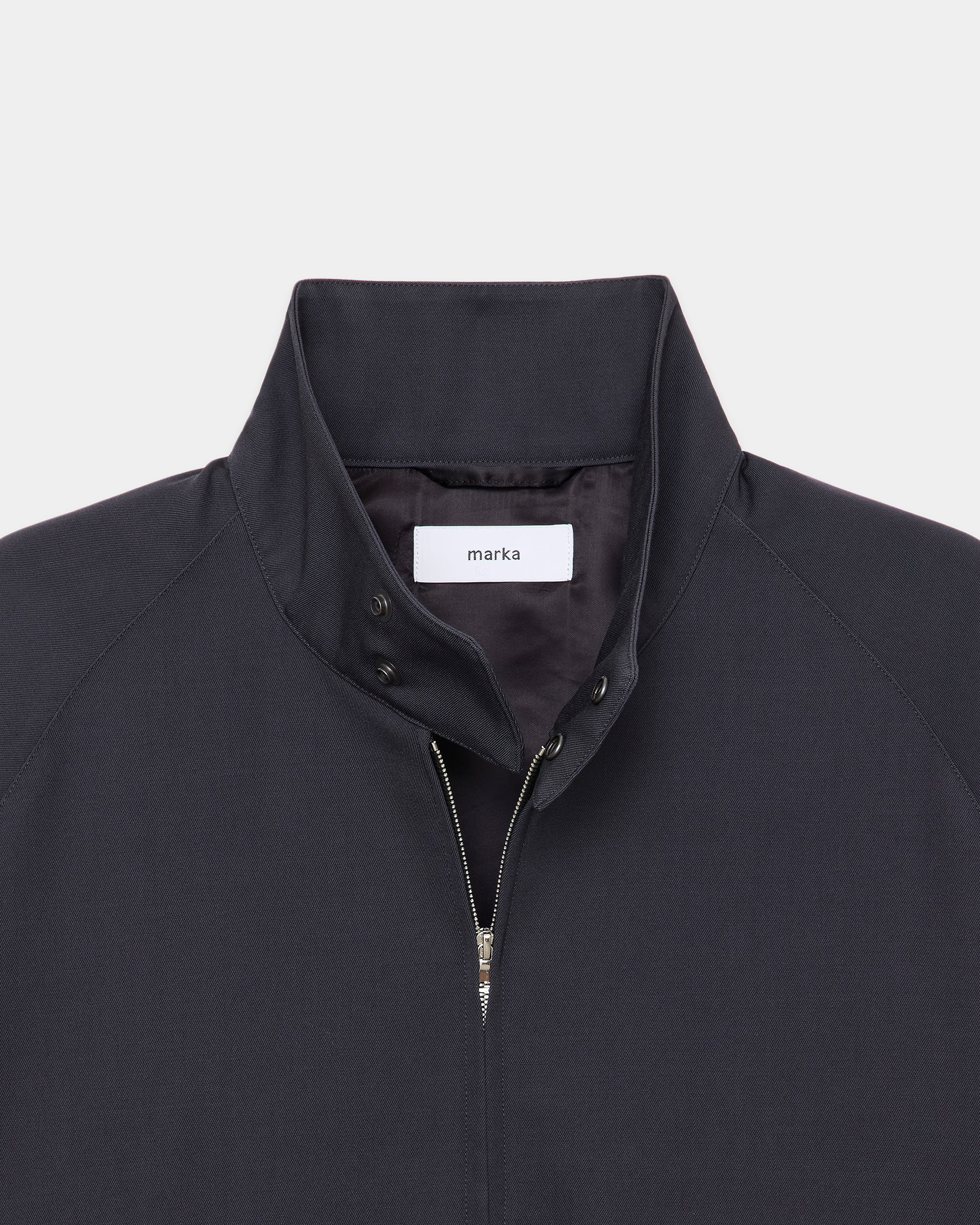 2/60 Washer Wool Gabardine Dog Ear Jacket, M Gray