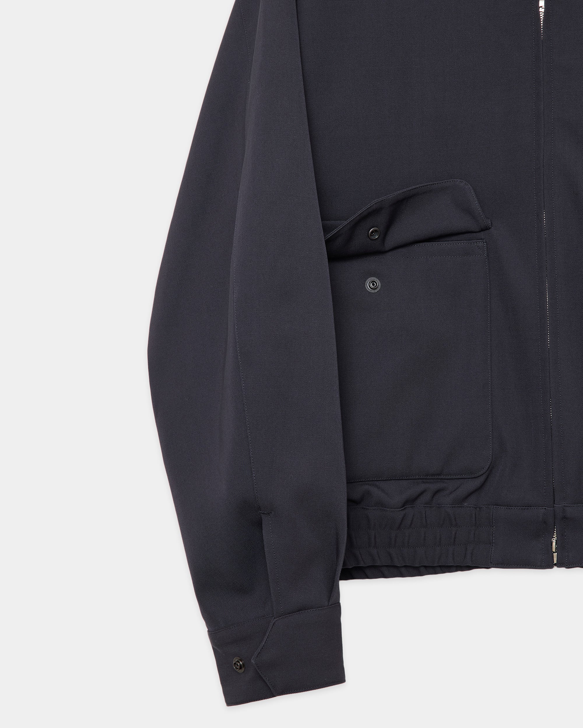 2/60 Washer Wool Gabardine Dog Ear Jacket, M Gray