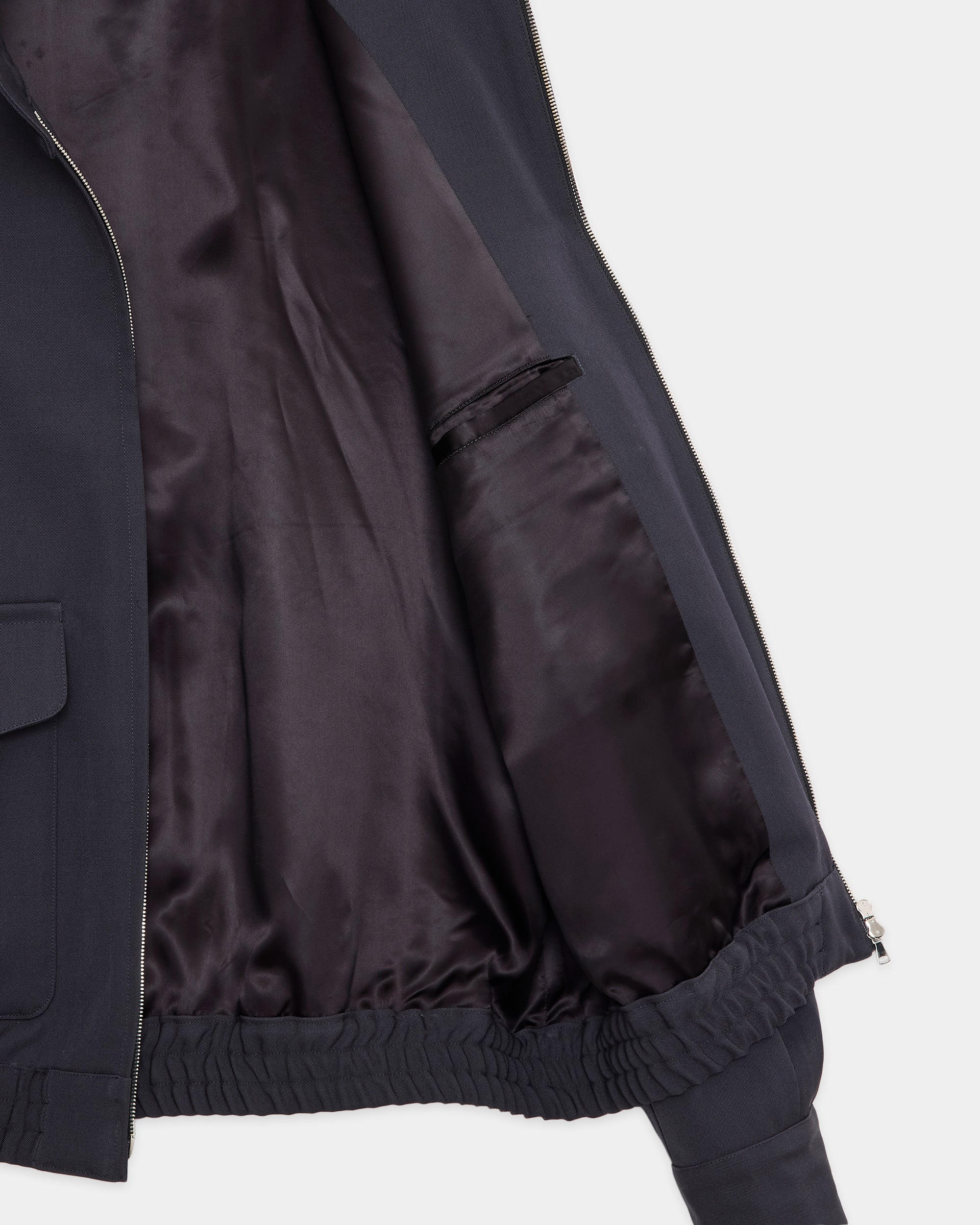2/60 Washer Wool Gabardine Dog Ear Jacket, M Gray
