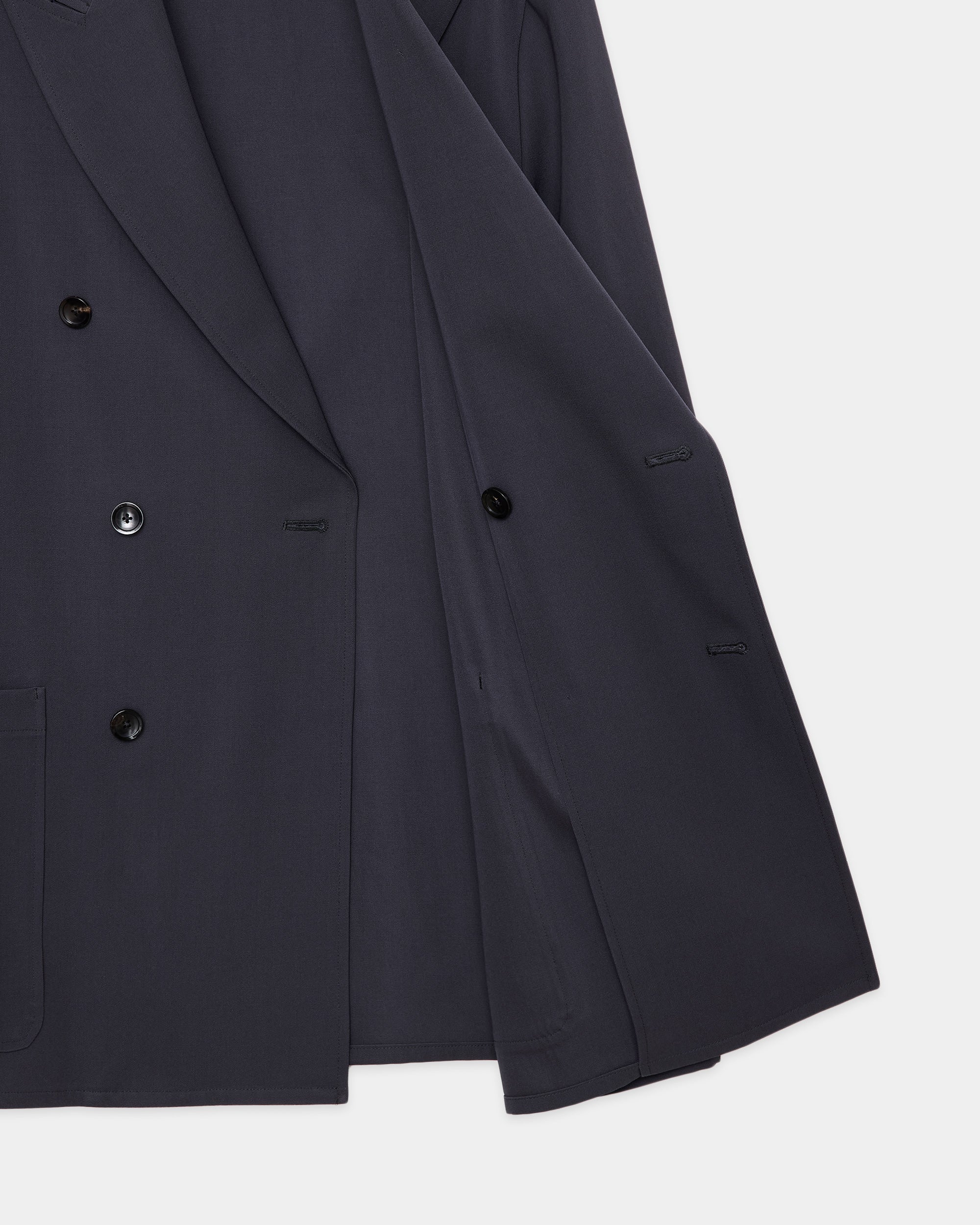2/60 Washer Wool Gabardine W.b Jacket Loose Fit, M Gray