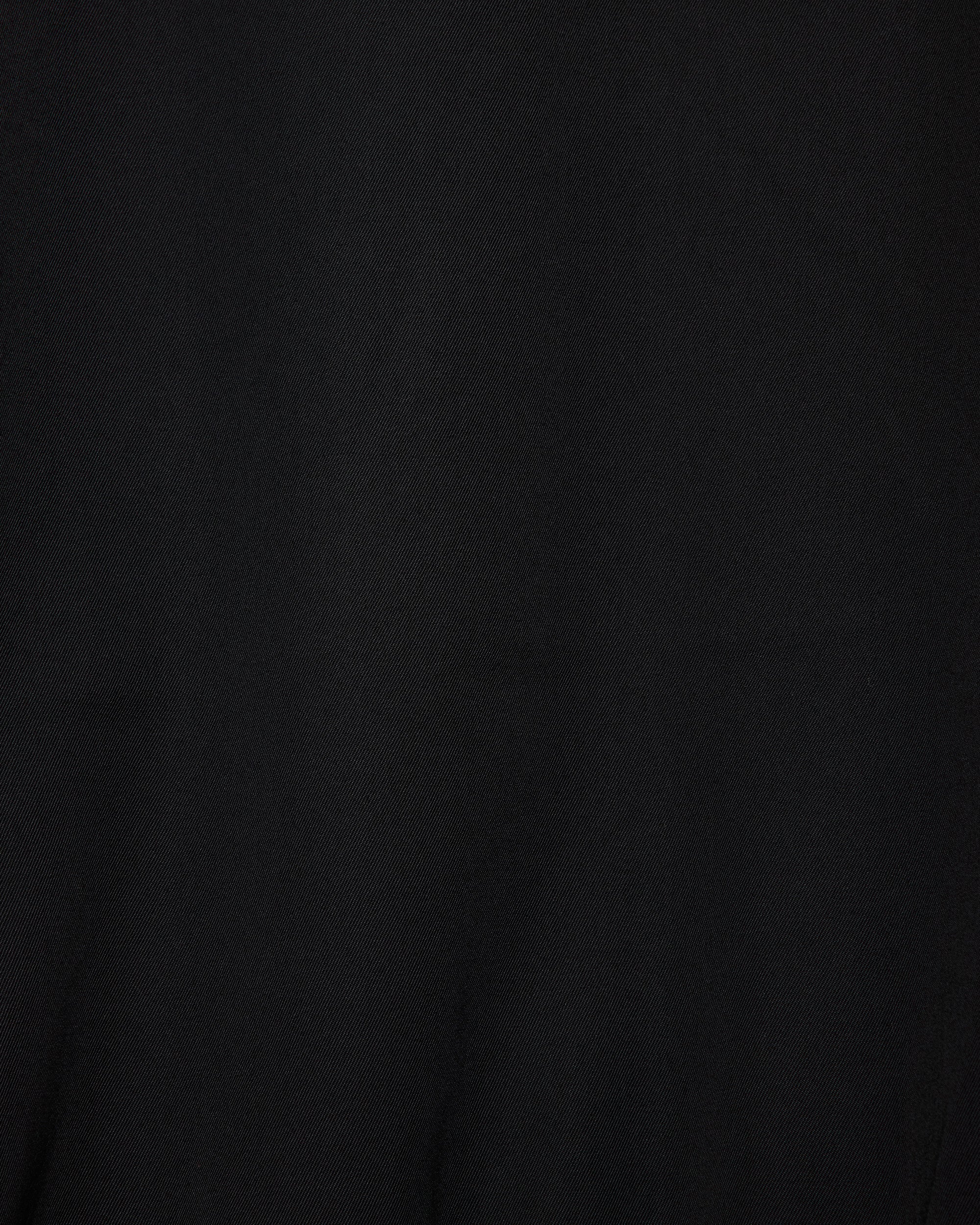 2/60 Washer Wool Gabardine Two Tuck Baggy Trousers, Black
