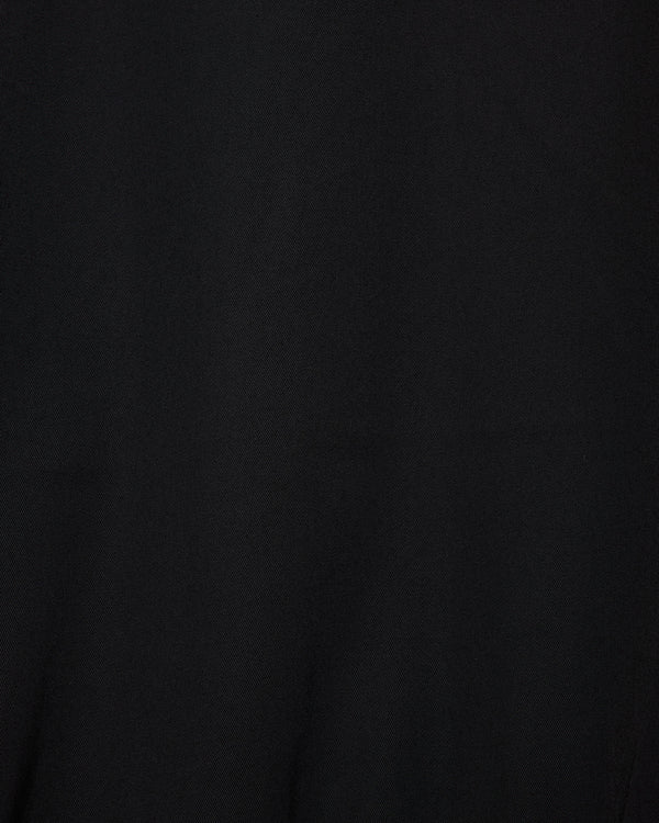 2/60 Washer Wool Gabardine Wide Cylinder Fit Easy Pants, Black