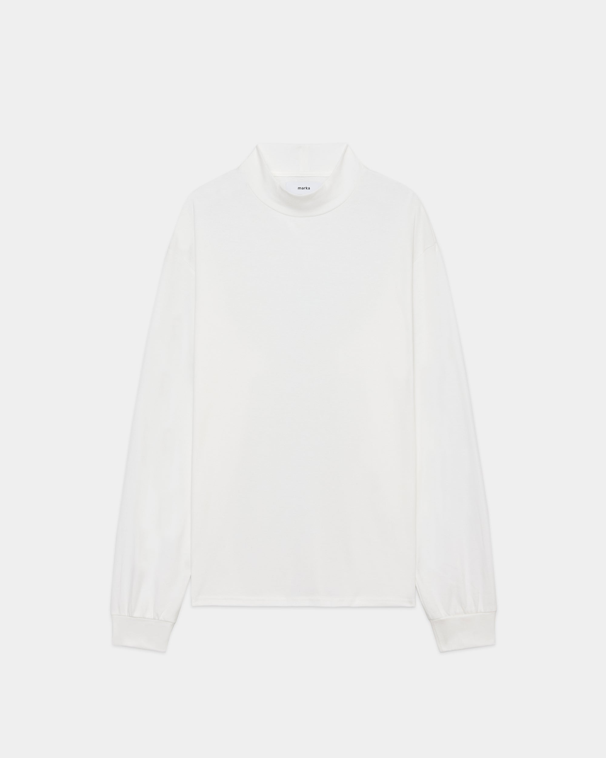 Organic Cotton Smooth Mock Neck, White