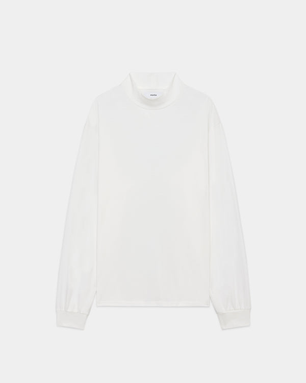 Organic Cotton Smooth Mock Neck, White