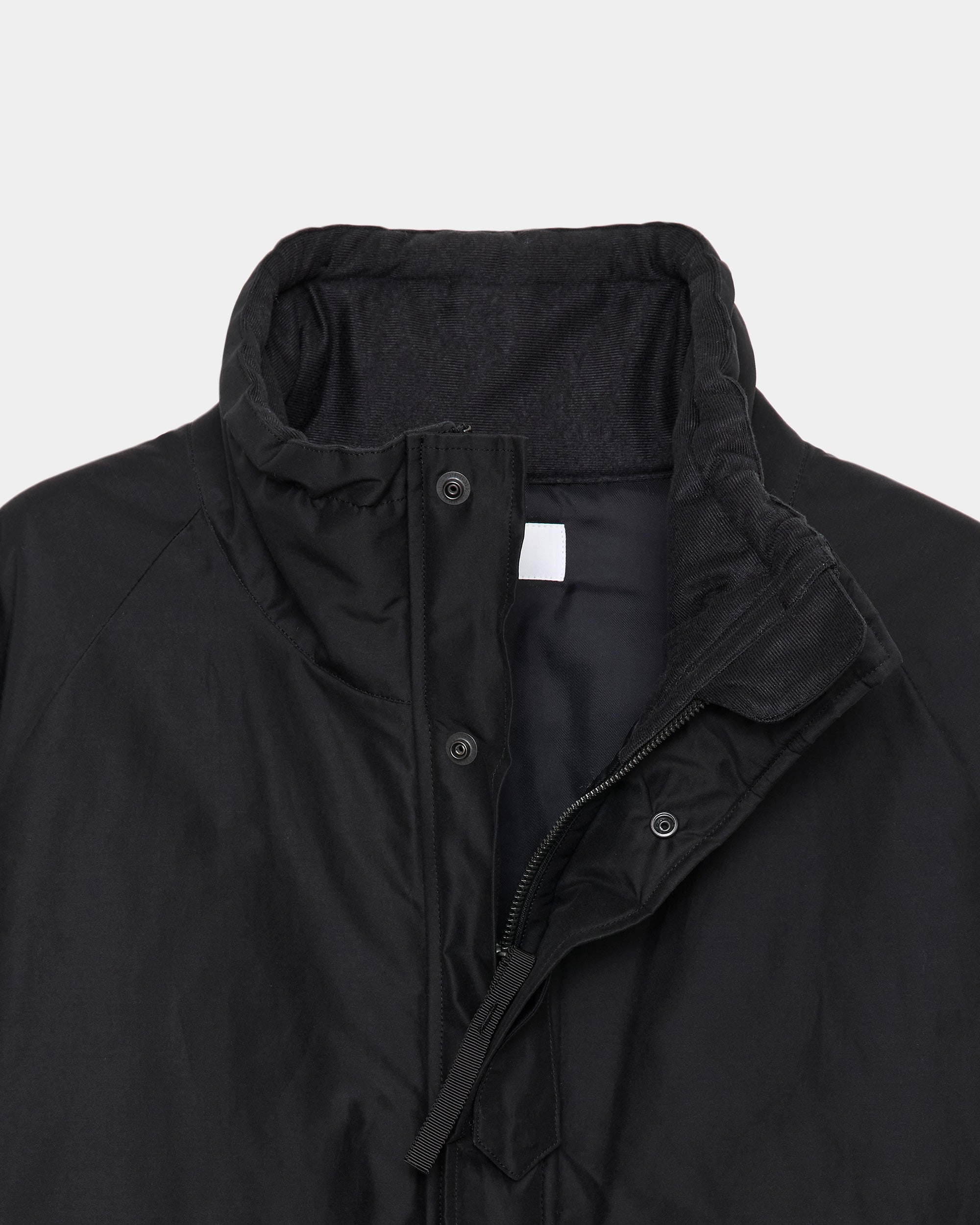 Organic Cotton Silk High Count Typewriter Puffed ECWCS Jacket, Black