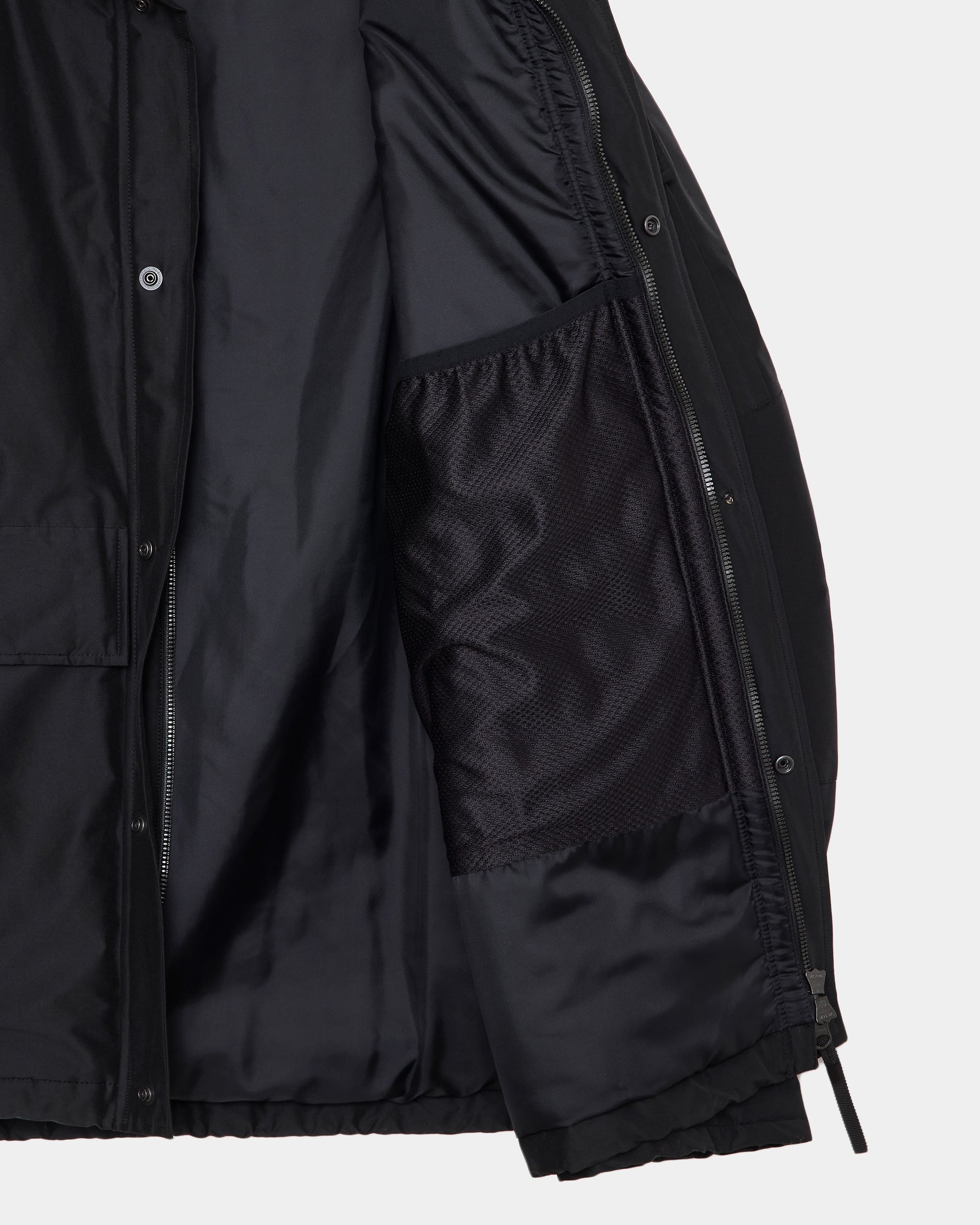 Organic Cotton Silk High Count Typewriter Puffed ECWCS Jacket, Black