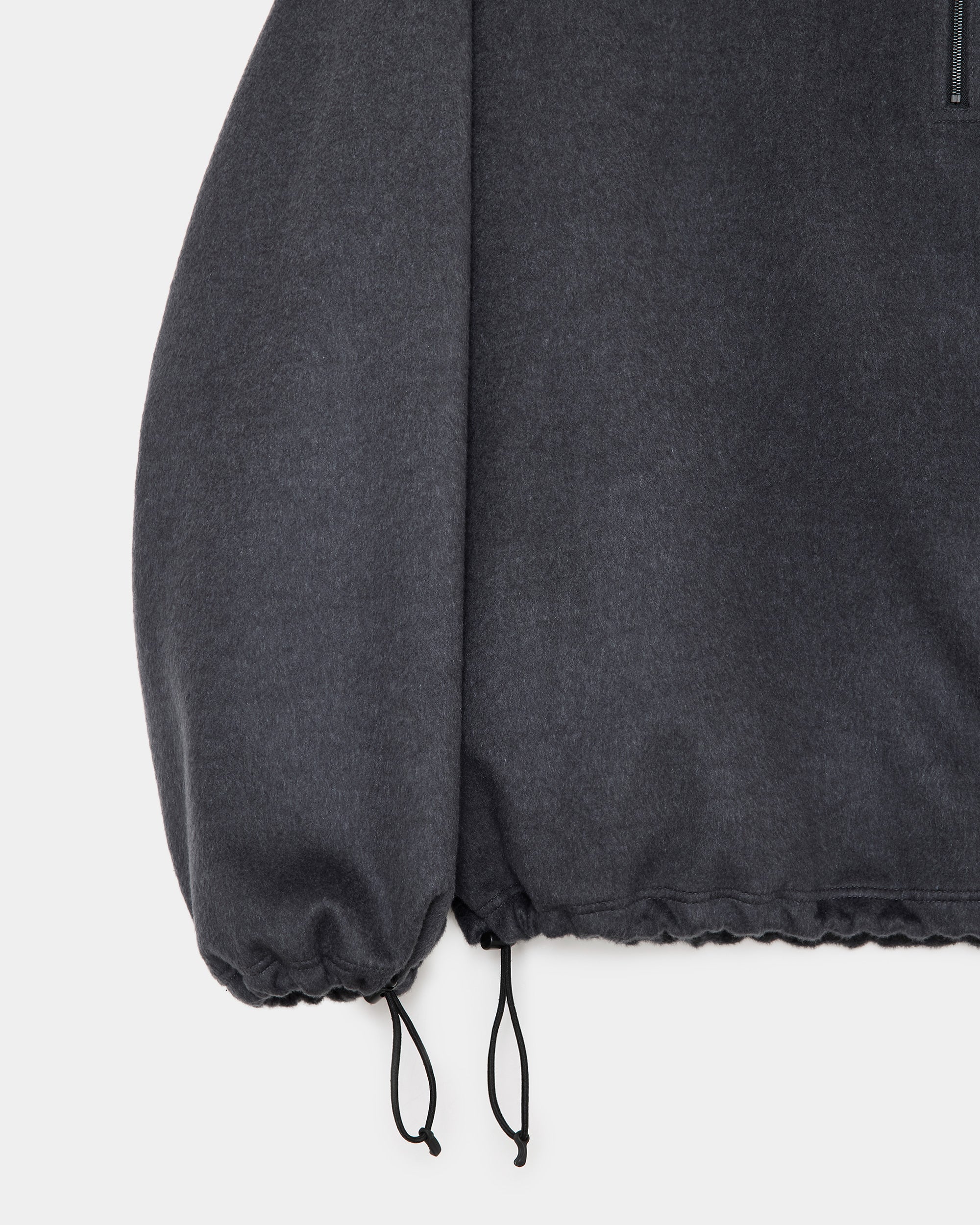 ウールシルクビーバー / ハーフジップシャツ, M Gray