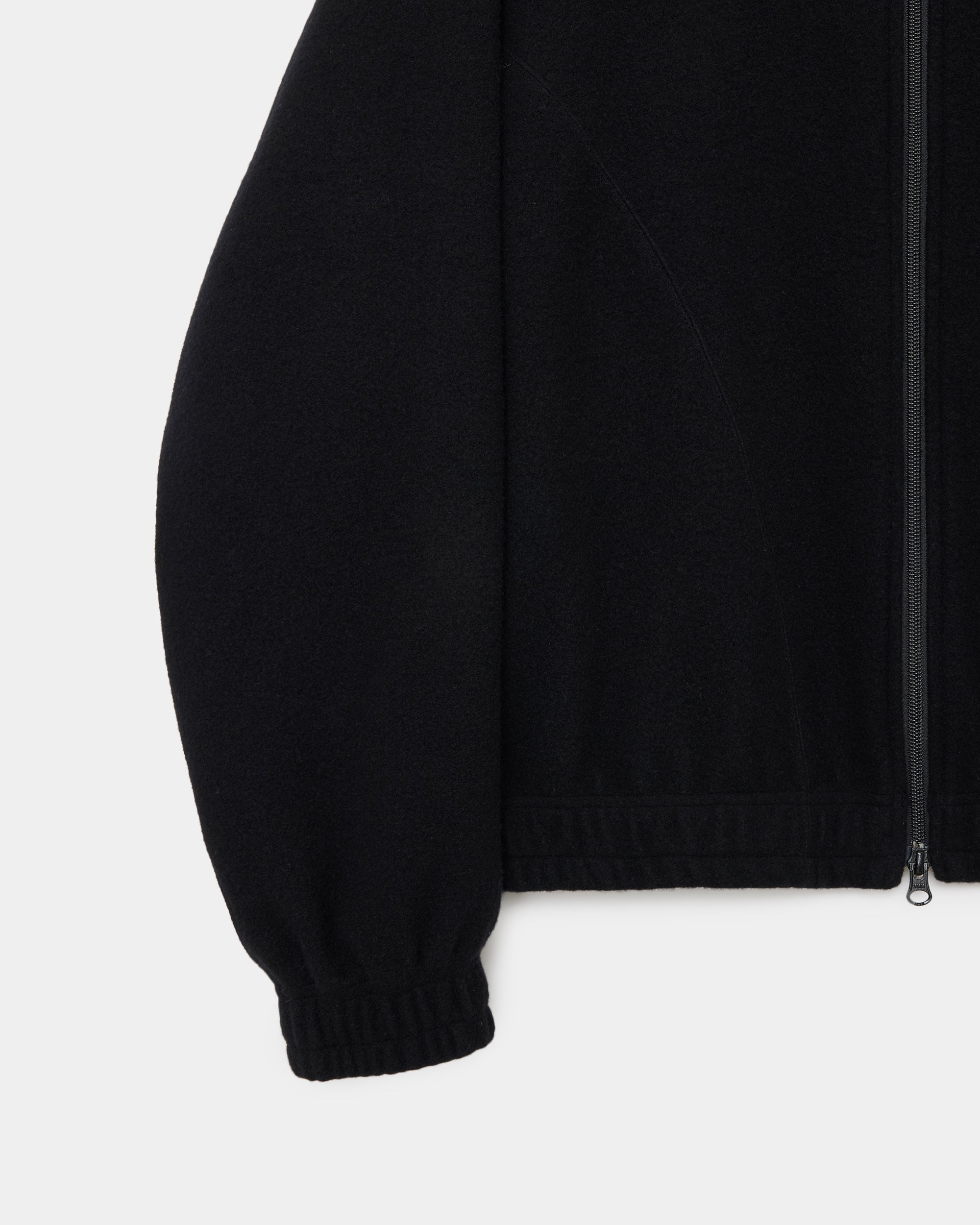 Super 130S Wool Napping Track Jacket, Black