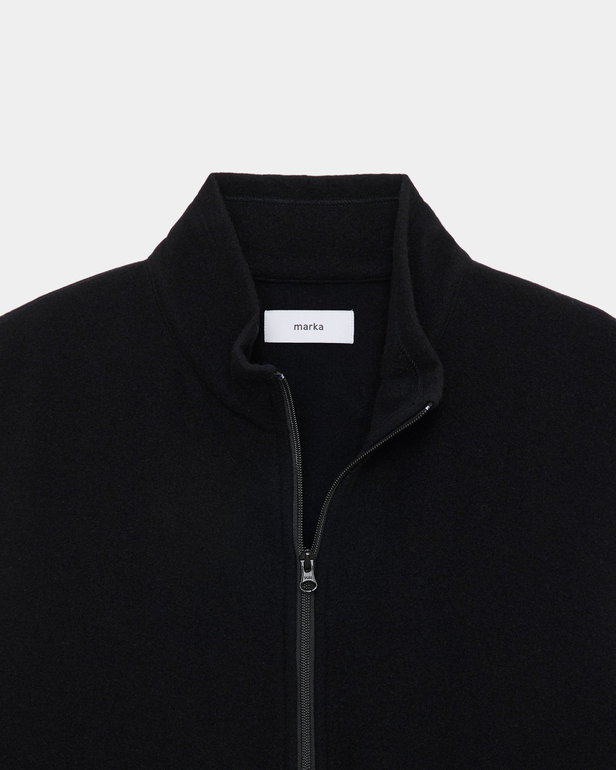 SUPER 130s ウールナッピング / ジップアップベスト, Black