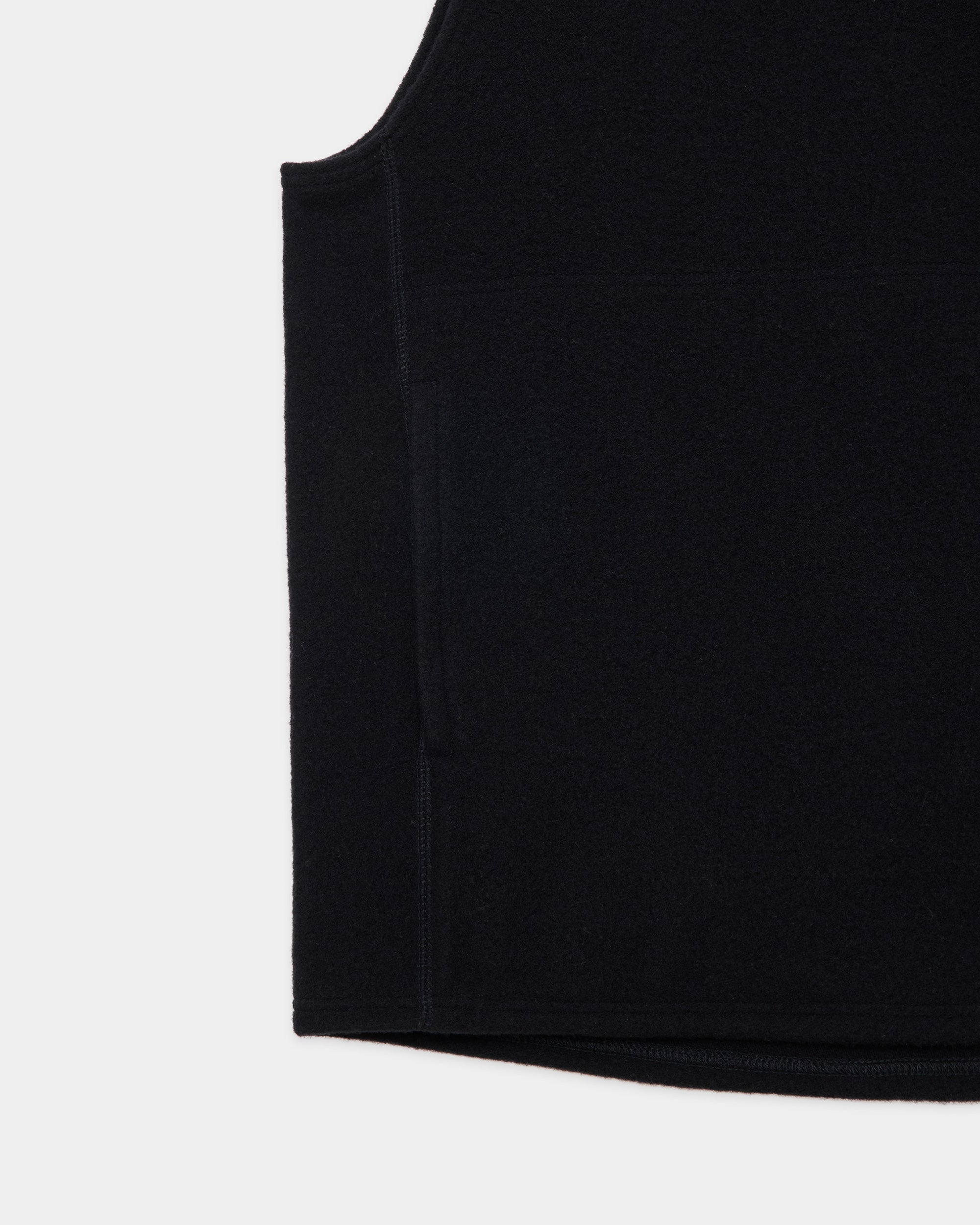 SUPER 130s ウールナッピング / ジップアップベスト, Black