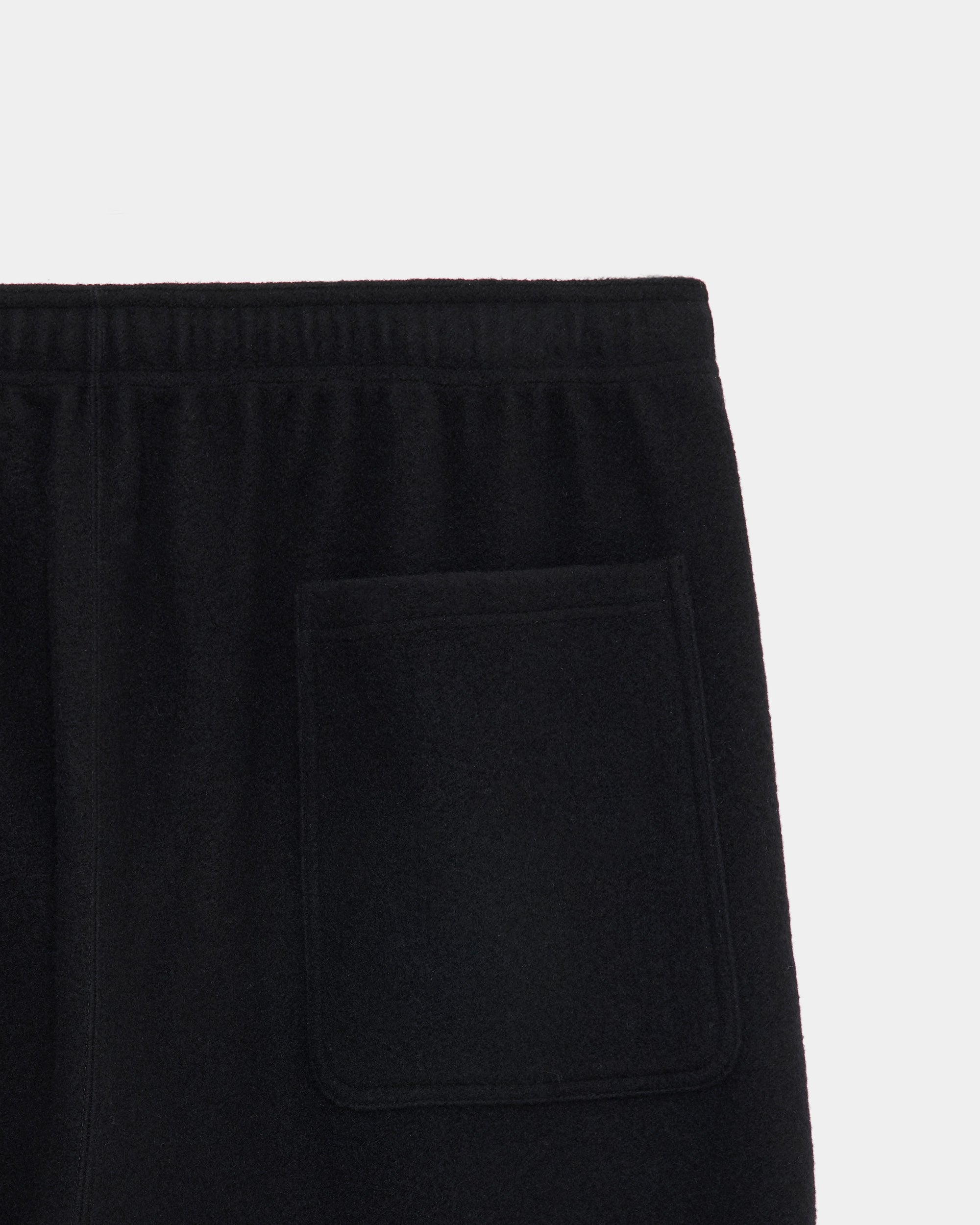 SUPER 130s ウールナッピング / ワイドシリンダーフィットイージーパンツ, Black