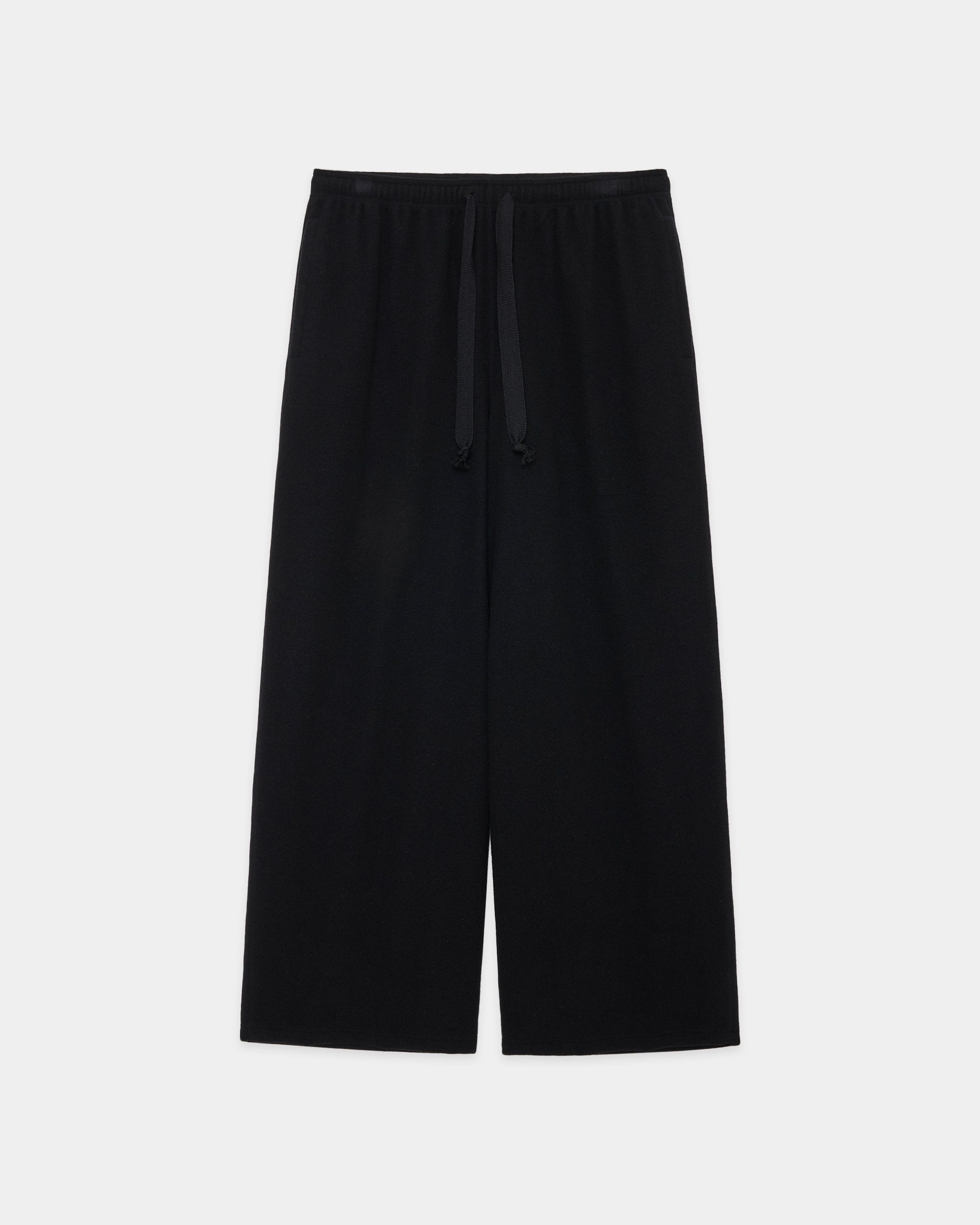 SUPER 130s ウールナッピング / ワイドシリンダーフィットイージーパンツ, Black