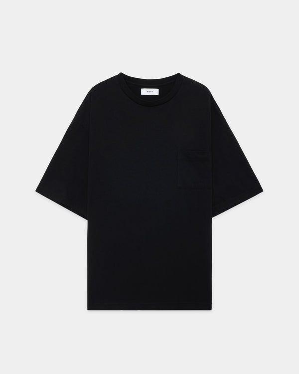 オーガニックコットンソフト天竺 / PARKING別注ルーズフィットポケットTEE, Black
