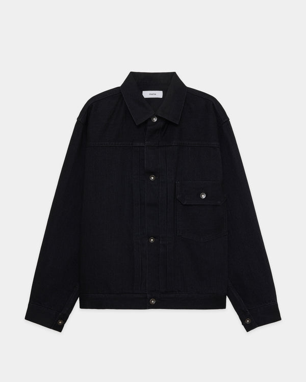 【PARKING別注】 オーガニックコットン 13.5oz セルビッチデニム / Type-1 デニムジャケット, Black