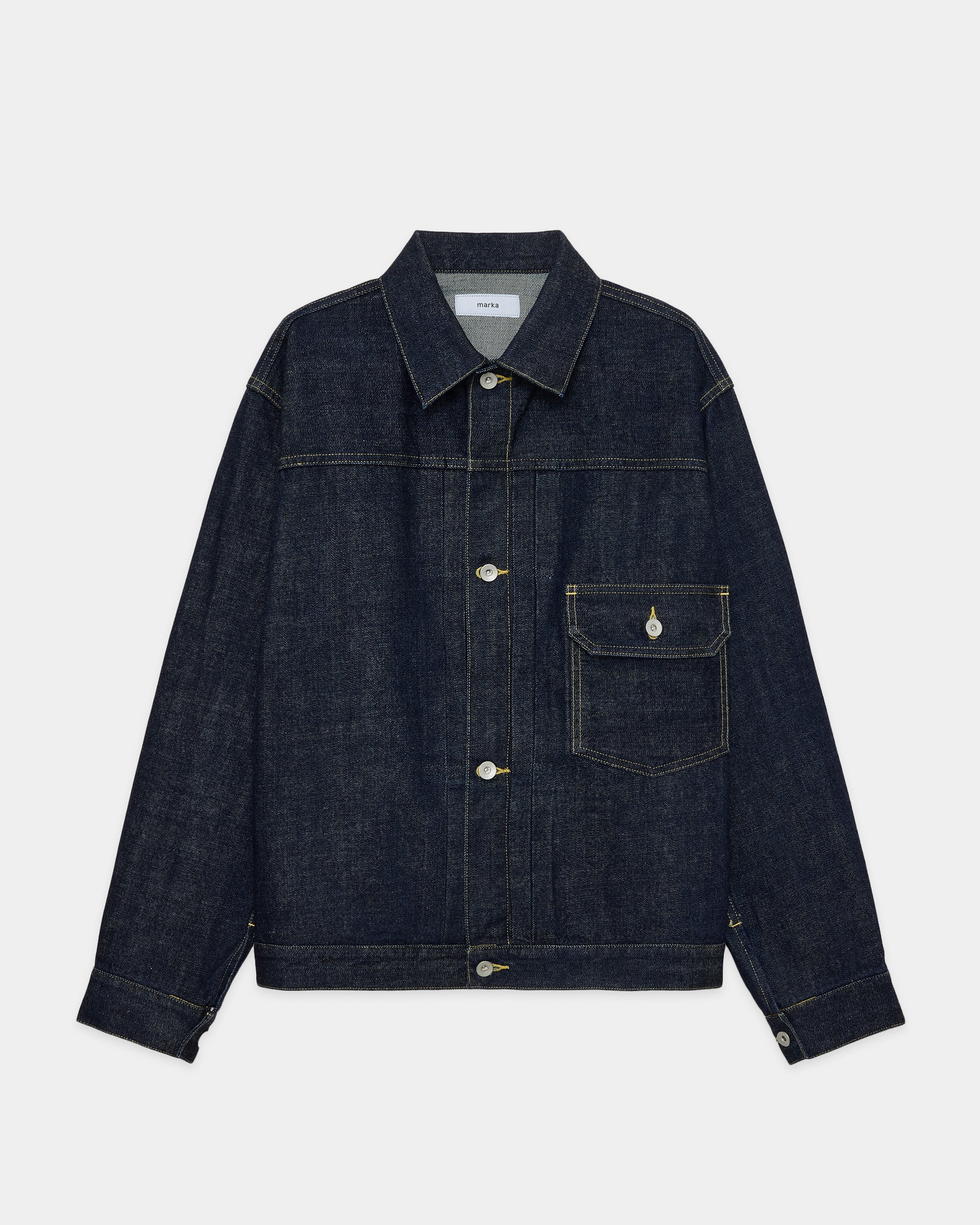 【PARKING別注】 オーガニックコットン 13.5oz セルビッチデニム / Type-1 デニムジャケット, Indigo