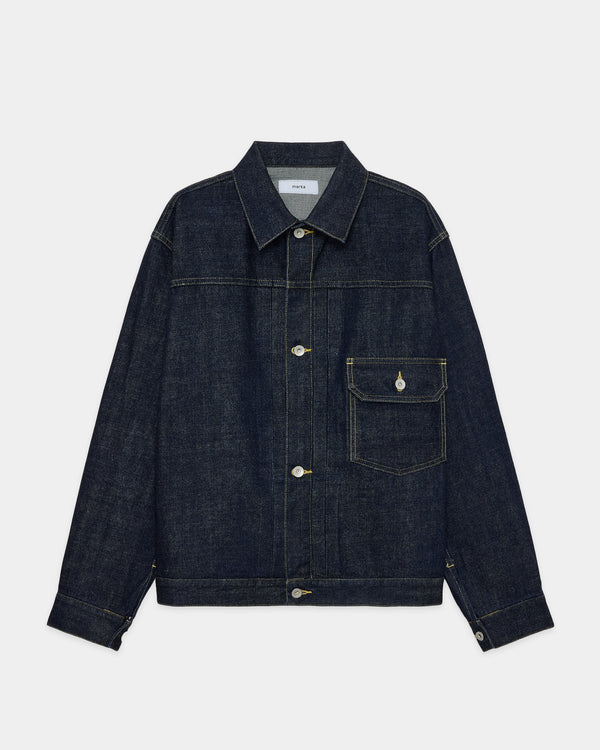 【PARKING別注】 オーガニックコットン 13.5oz セルビッチデニム / Type-1 デニムジャケット, Indigo