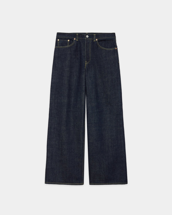 【PARKING別注】オーガニックコットン 13.5oz セルビッチデニム / ワイドレッグジーンズ, Indigo