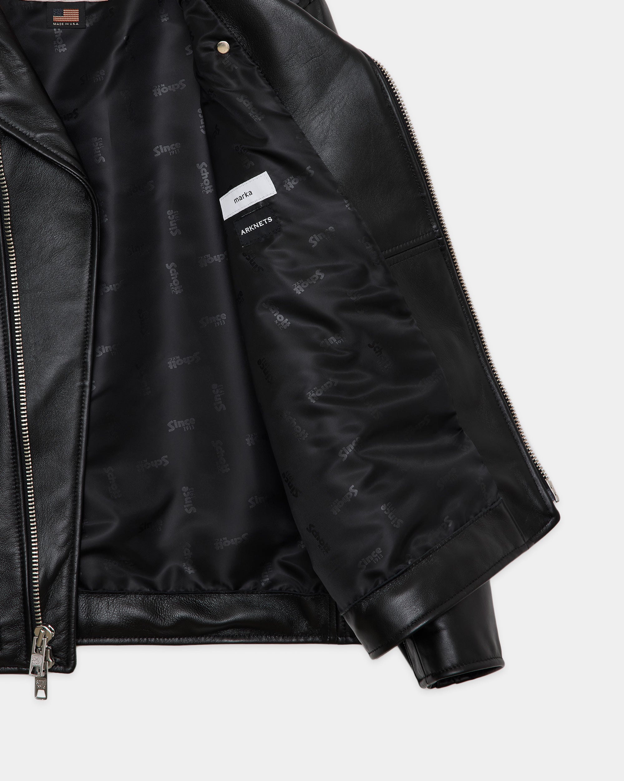 Schott x marka for ARKnets / Double Riders Jacket, Black