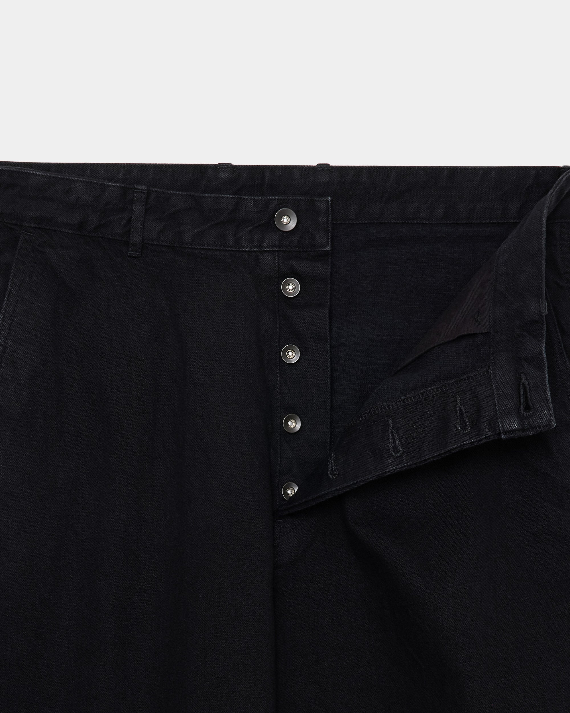 【STUDIOUS別注】オーガニックコットン 12ozデニム / ミリタリーパンツ, Black