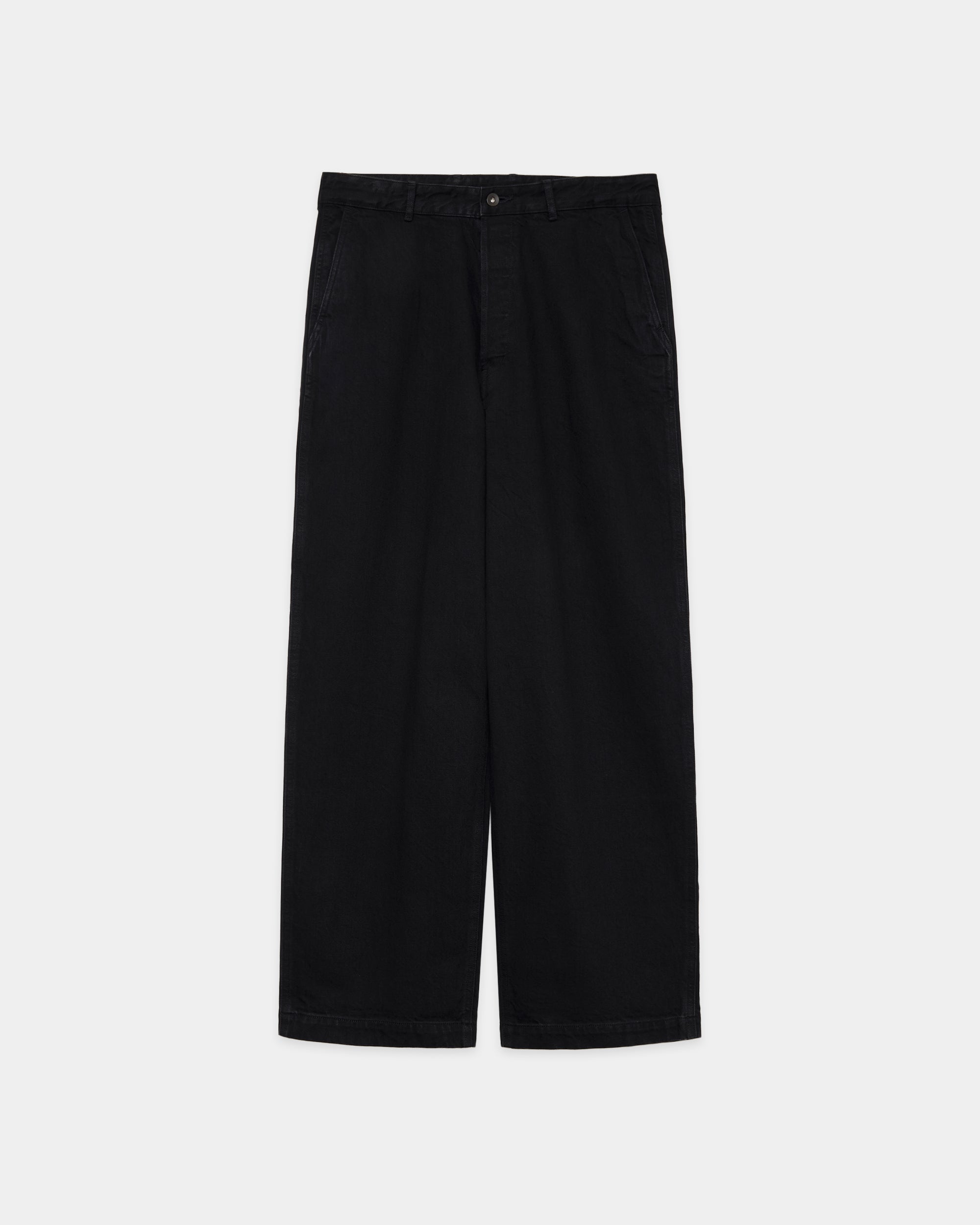 【STUDIOUS別注】オーガニックコットン 12ozデニム / ミリタリーパンツ, Black