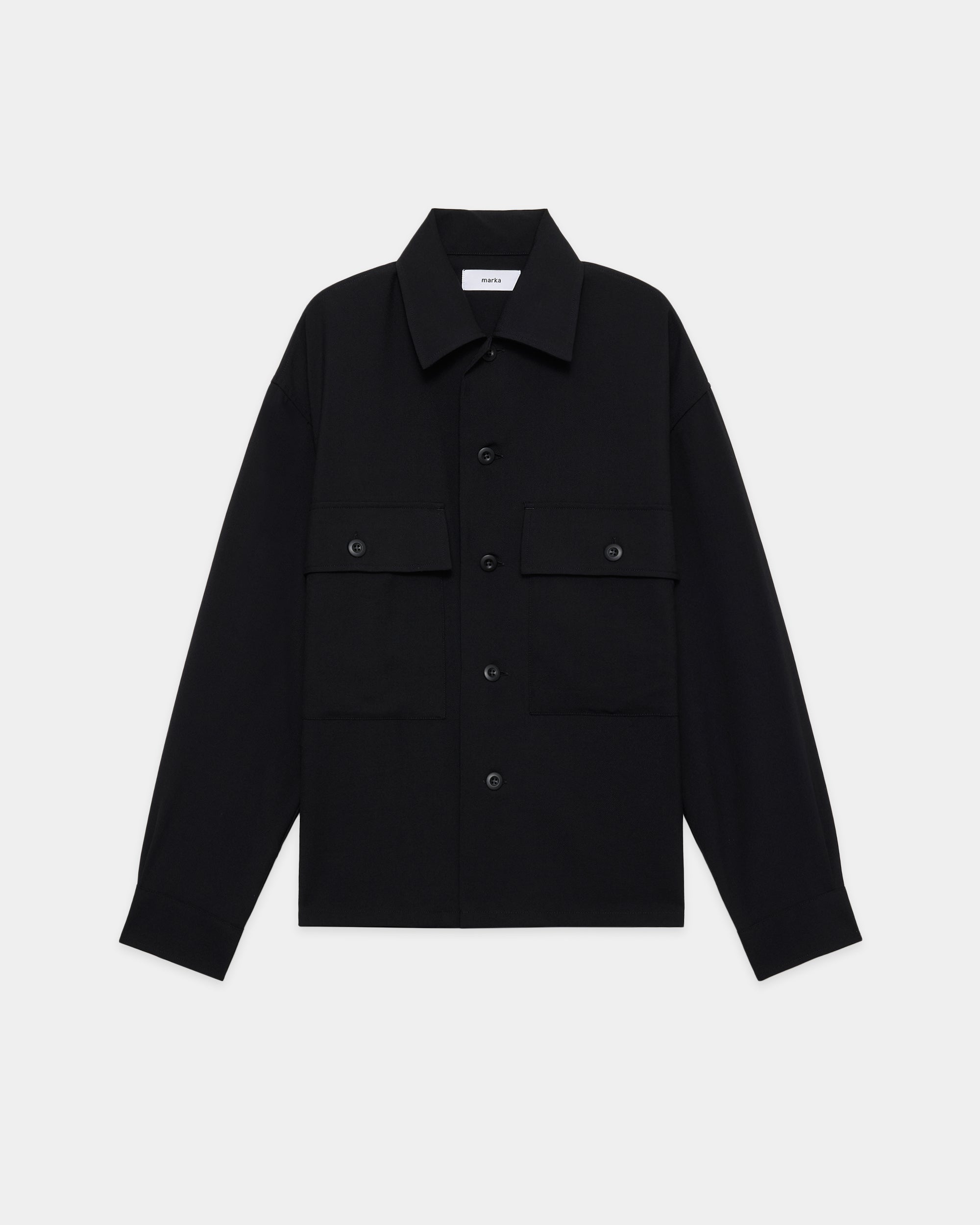 【STUDIOUS別注】 リサイクルポリエステル  ノンミュールジングウールギャバジン / CPOジャケット, Black