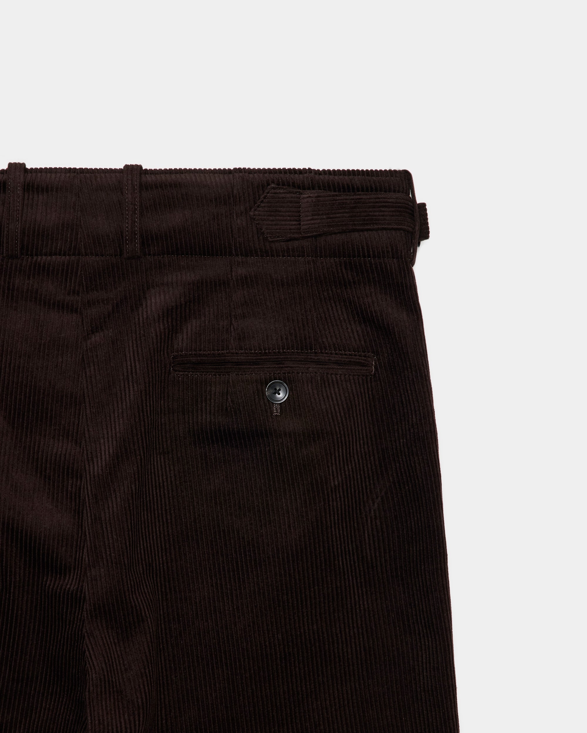 【STUDIOUS別注】 オーガニックコットン 8Wコーデュロイ /  ツータックミリタリートラウザーズ, Brown