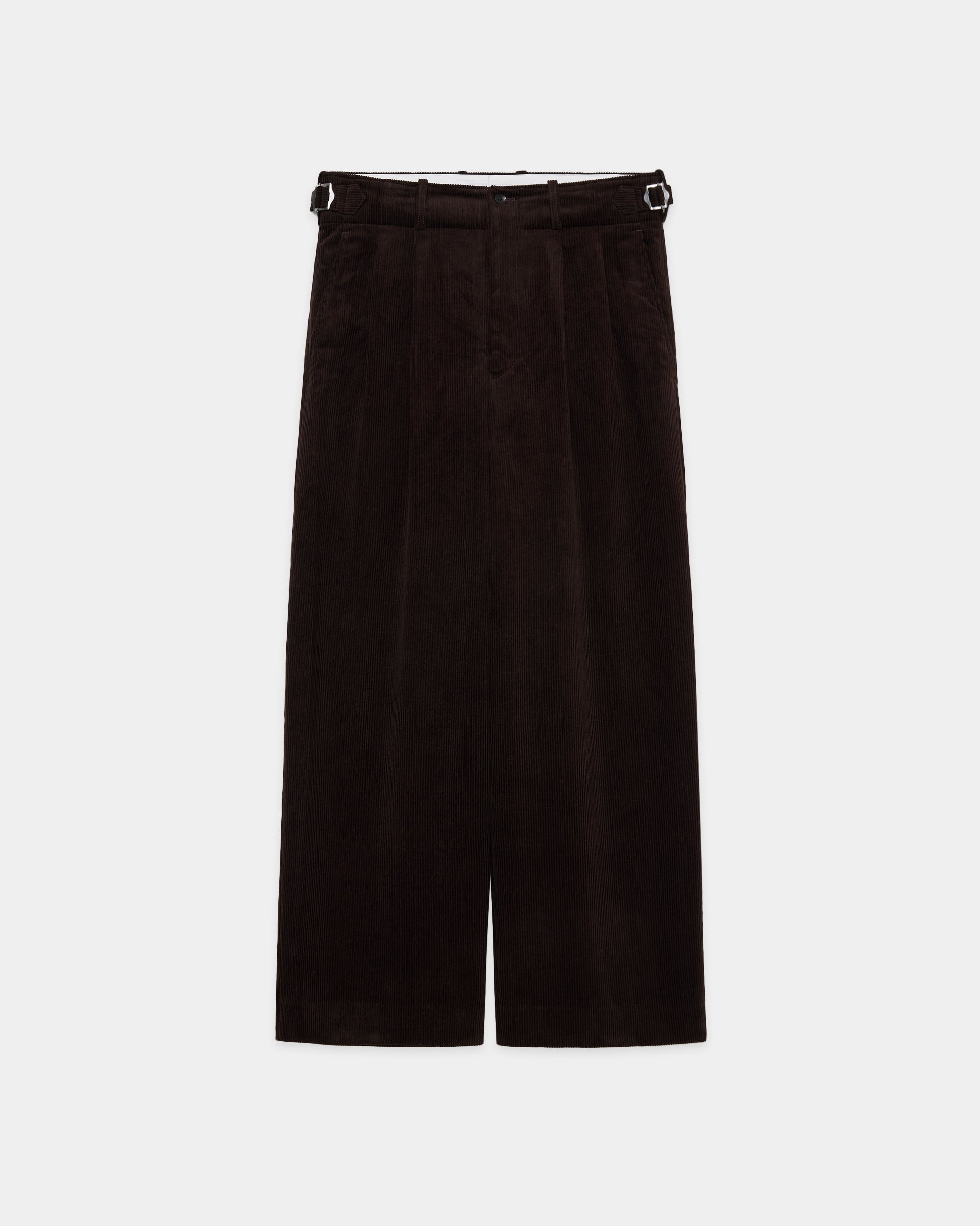 【STUDIOUS別注】 オーガニックコットン 8Wコーデュロイ /  ツータックミリタリートラウザーズ, Brown