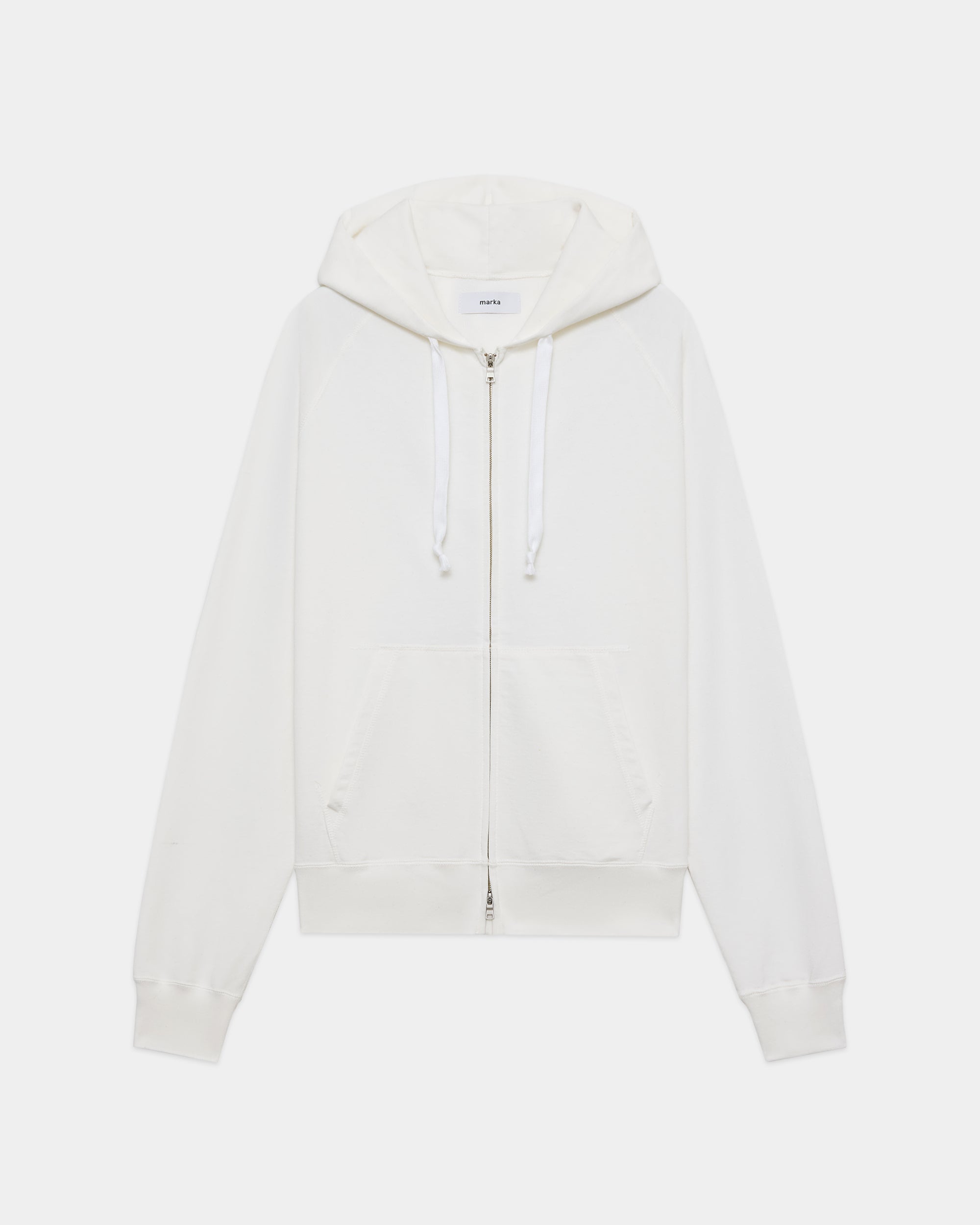 オーガニック超長綿空紡インレイ / ジップパーカ, White