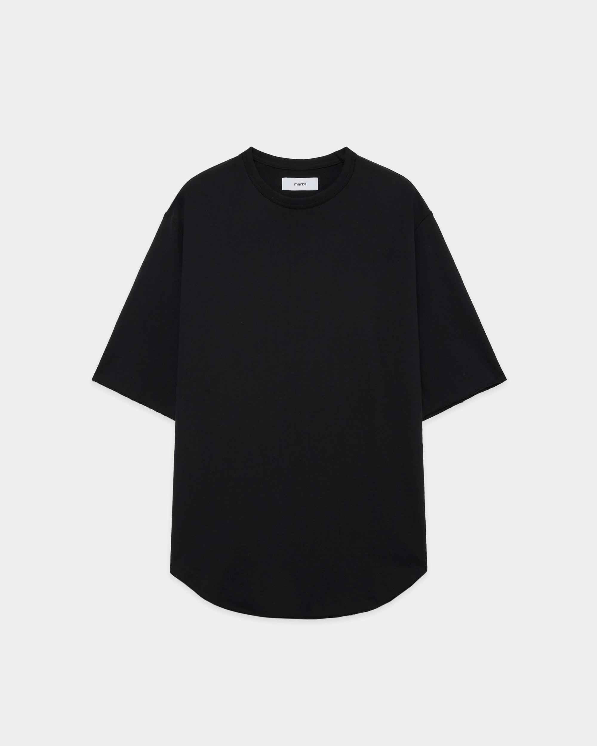 オーガニック超長綿空紡インレイ / ラウンドヘムクルーネックS/S, Black