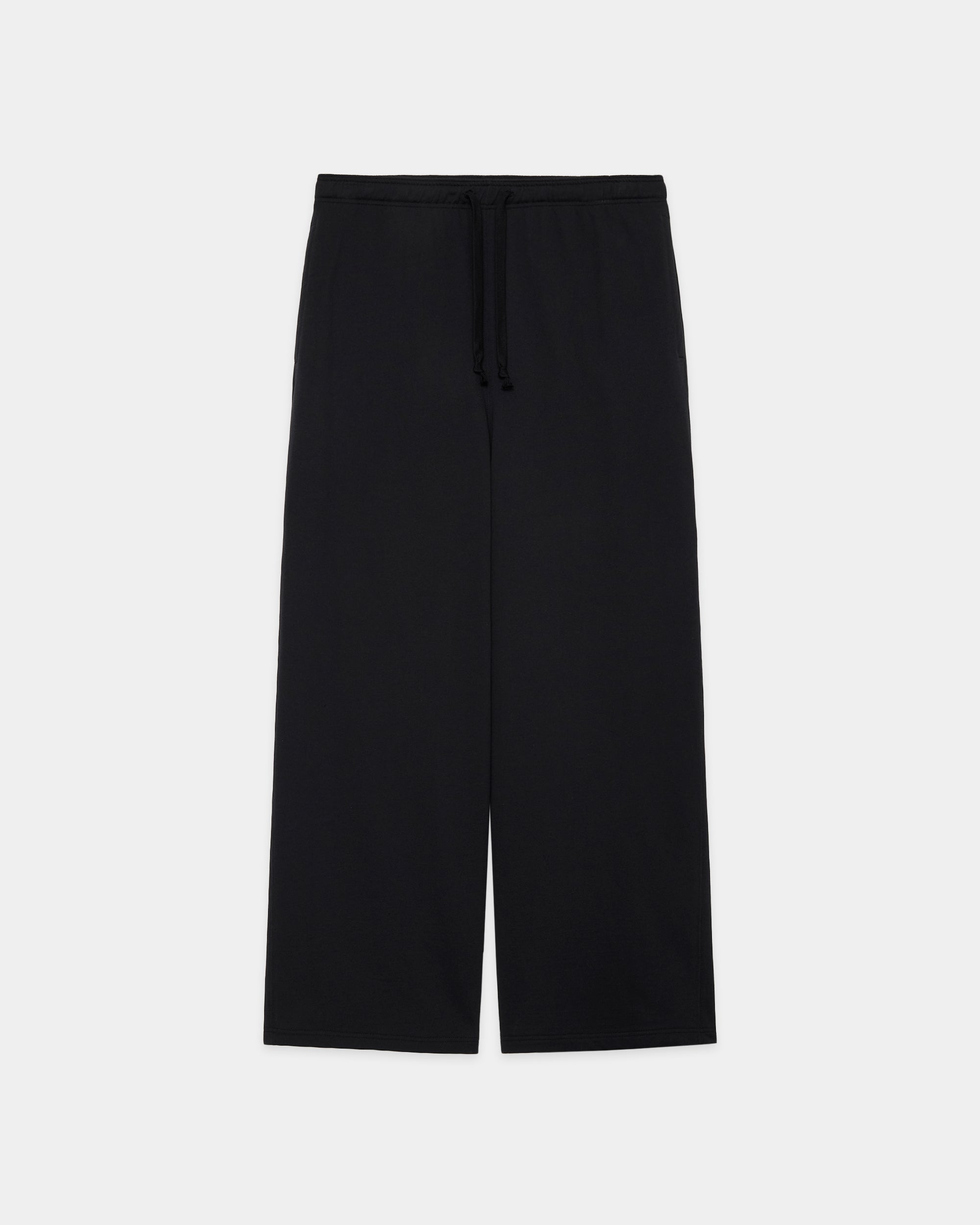 オーガニック超長綿空紡インレイ / ワイドシリンダーフィットイージーパンツ, Black