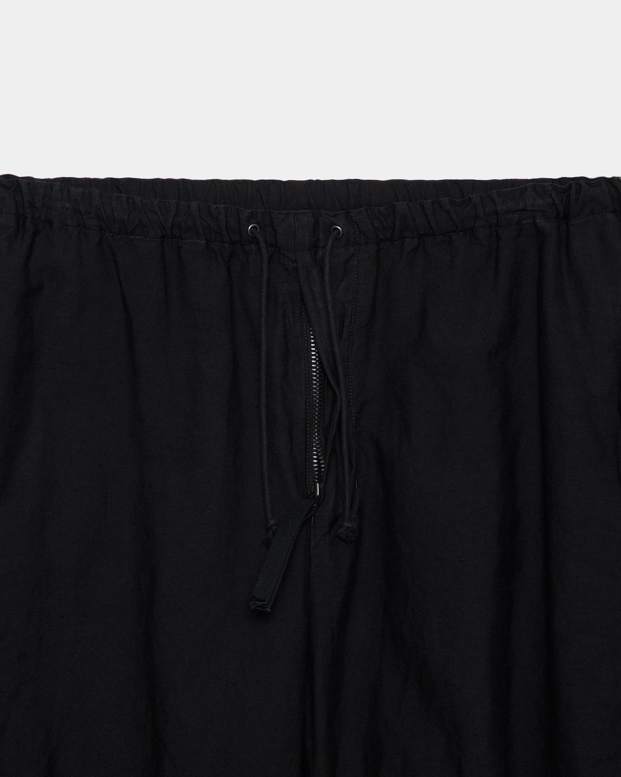 リネンオーガニックコットンシルクライトモールスキン / ワイドオーバーパンツ, Black