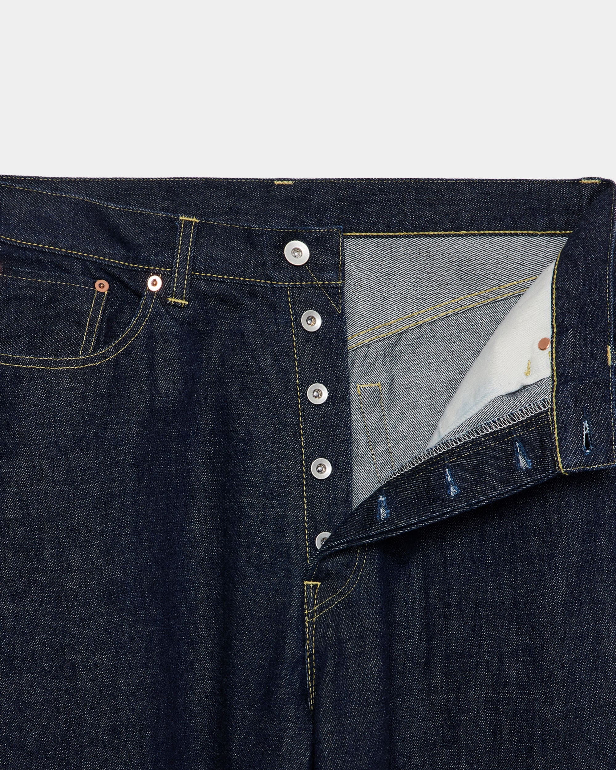 オーガニックコットン13.5ozセルビッチデニム / バギージーンズ, Indigo O.W