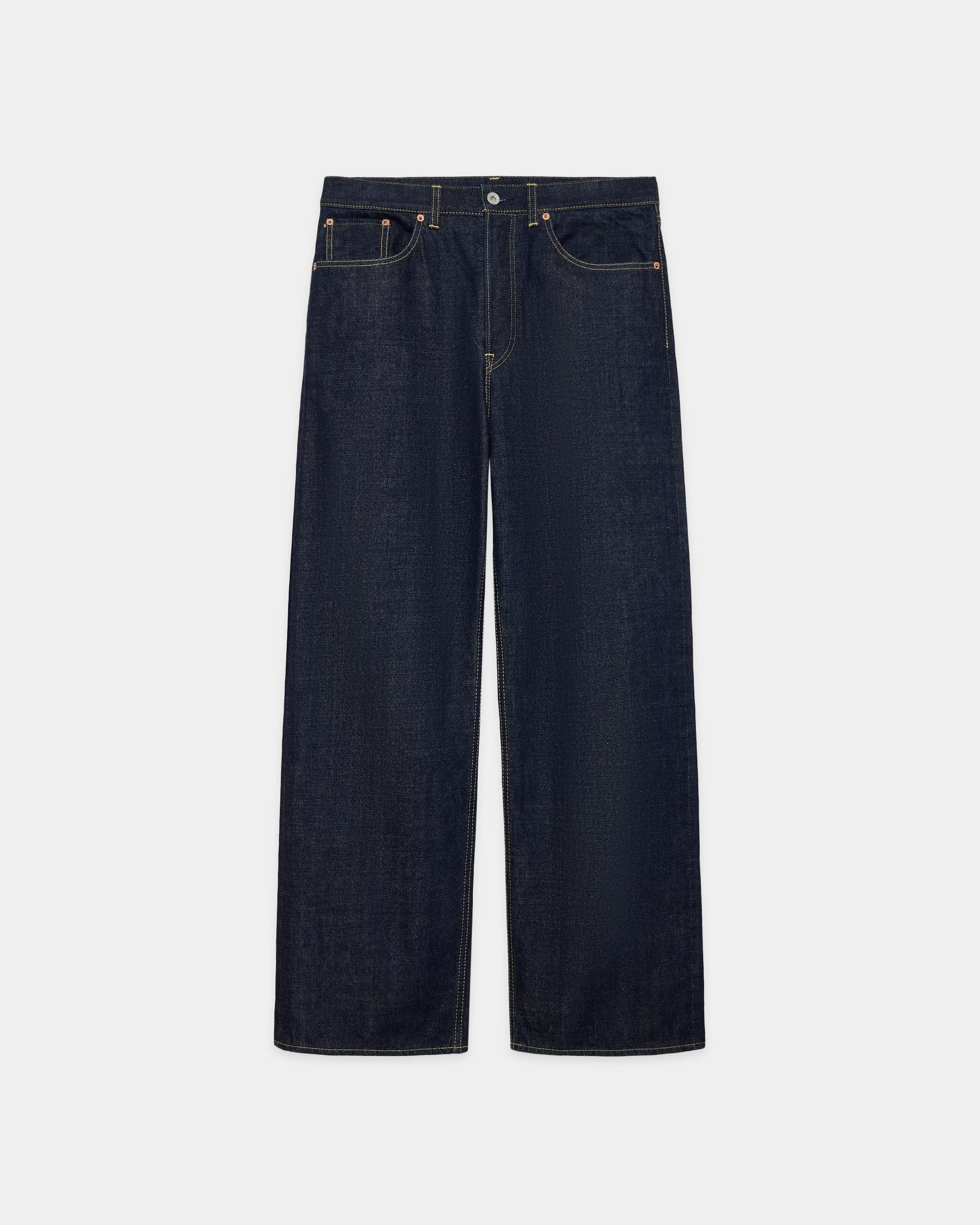 オーガニックコットン13.5ozセルビッチデニム / クリーンシリンダーフィットジーンズ, Indigo O.W