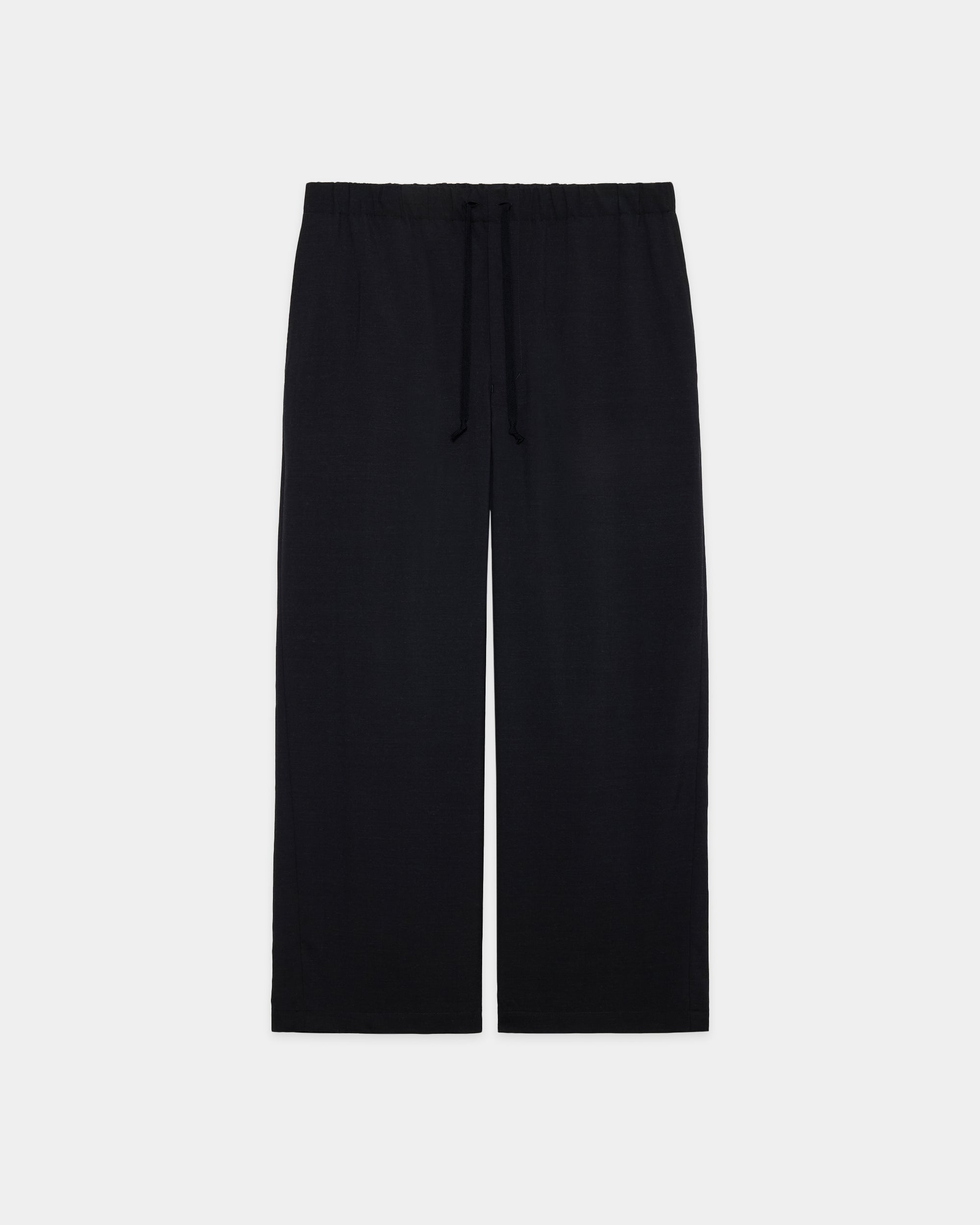 2/72ウールトロピカルワッシャー / ワイドシリンダーフィットイージーパンツ, Chambray Black