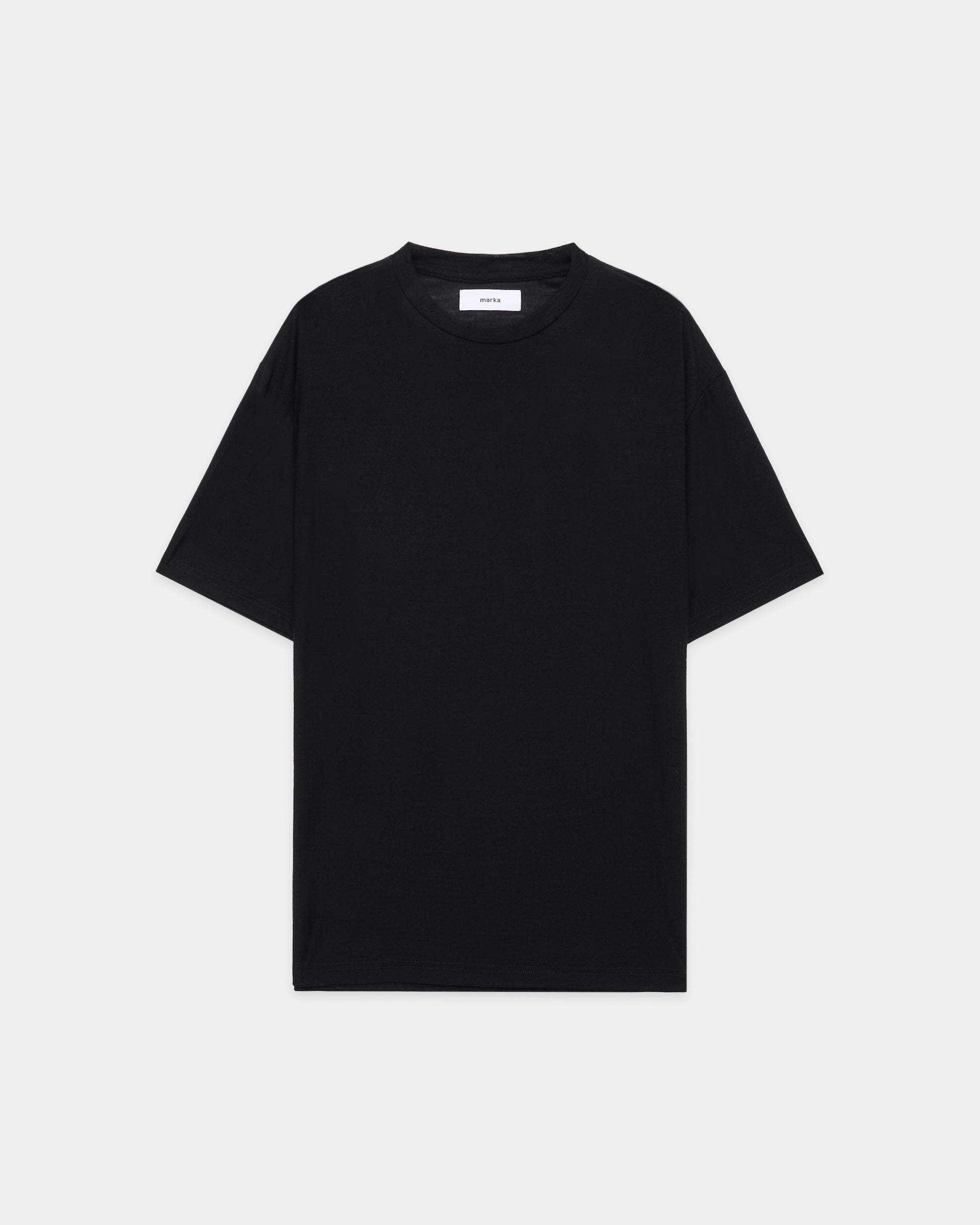 marka Super120sウォッシャブルウール天竺 / クルーネックTee Black