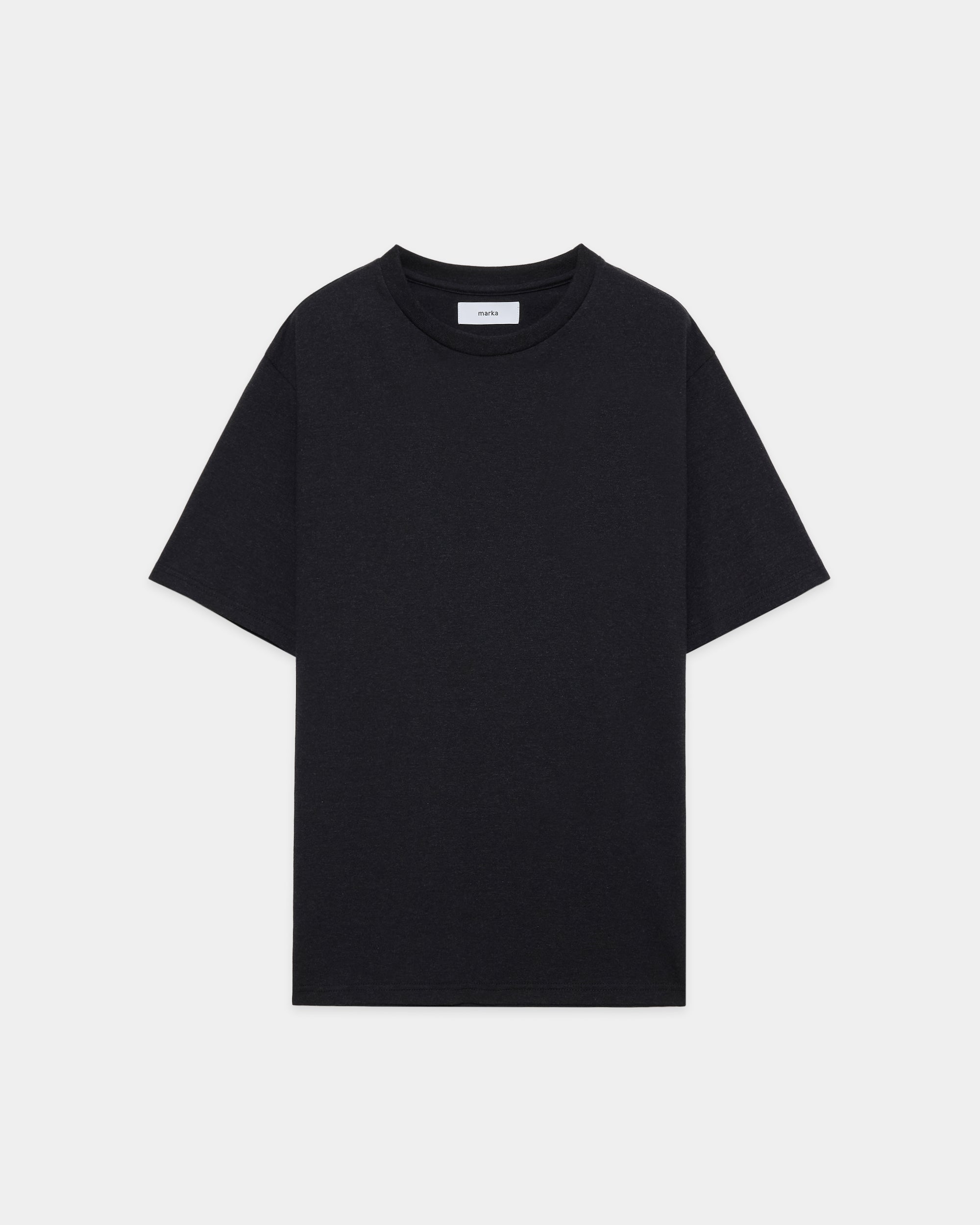 オーガニックコットン40/2天竺 / クルーネックTee, Heather Black