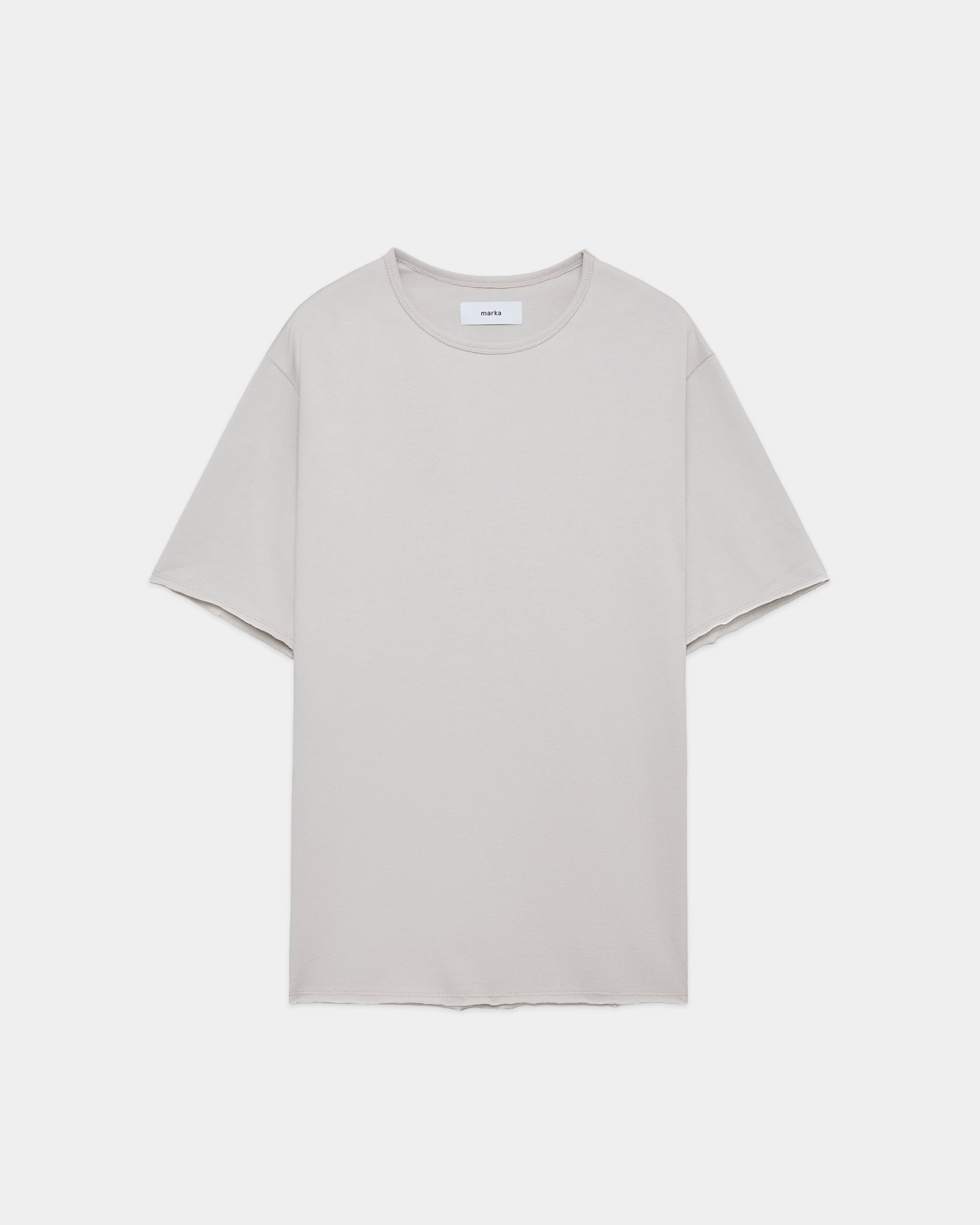 オーガニックコットン40/2天竺 / ナローパイピングTee, L.Beige