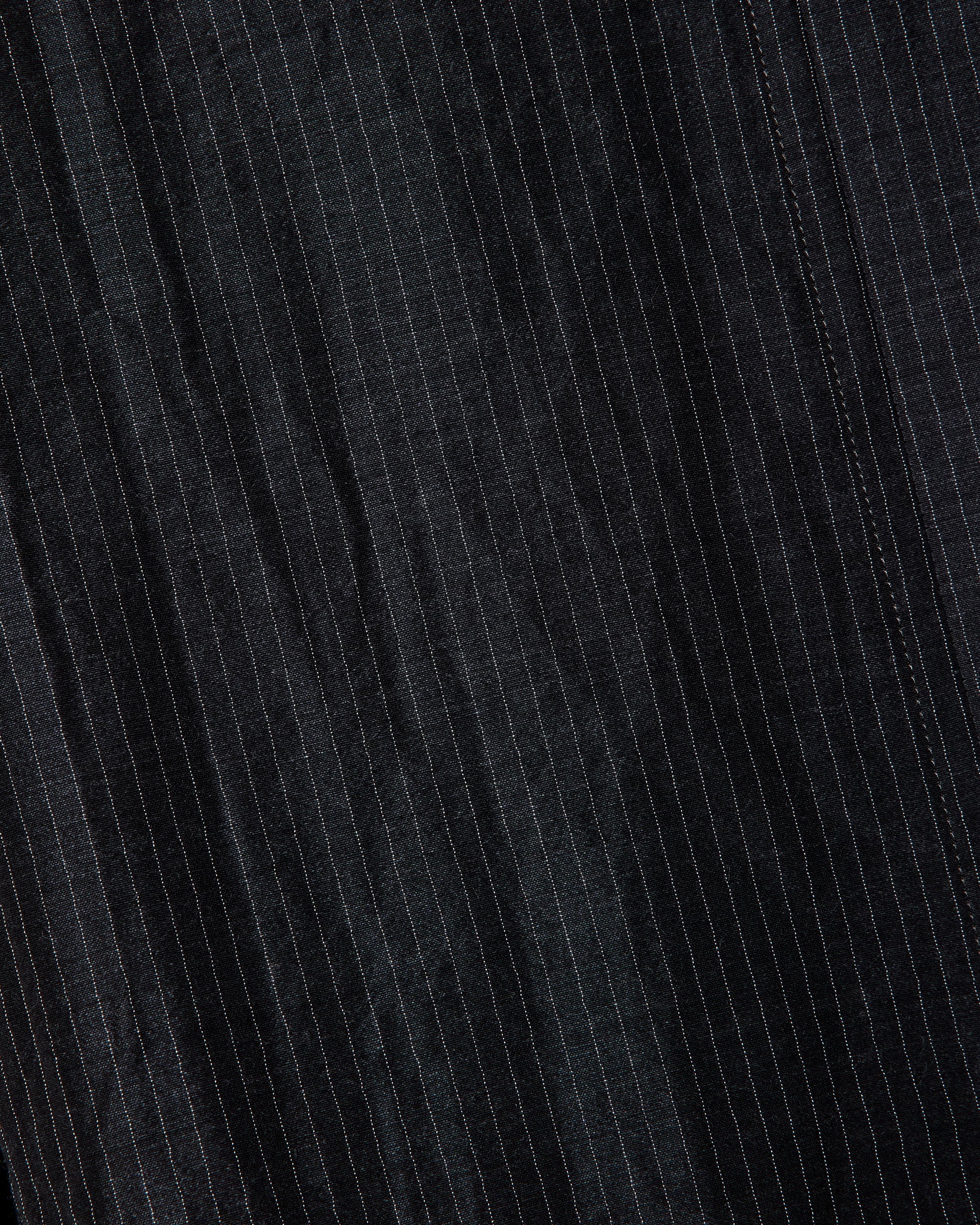 ウールシルクフェザークロス / スキッパーシャツ, Top Charcoal Stripe