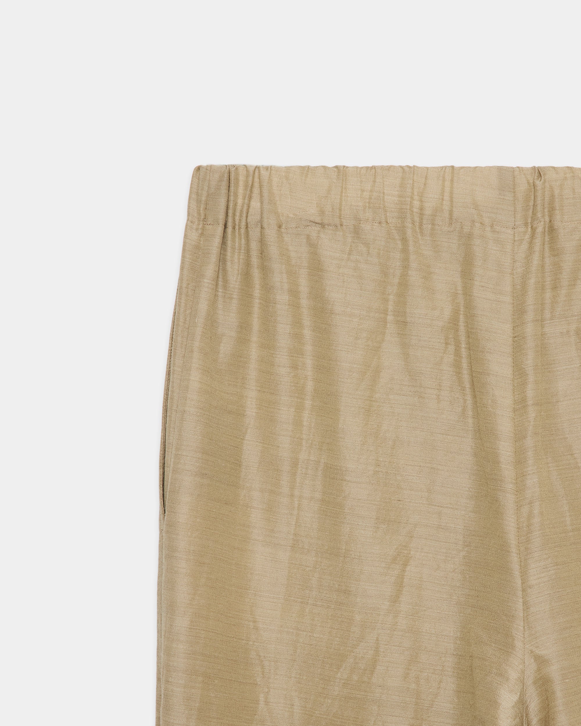 ウールシルクフェザークロス / ワイドシリンダーフィットイージーパンツ, Top Beige