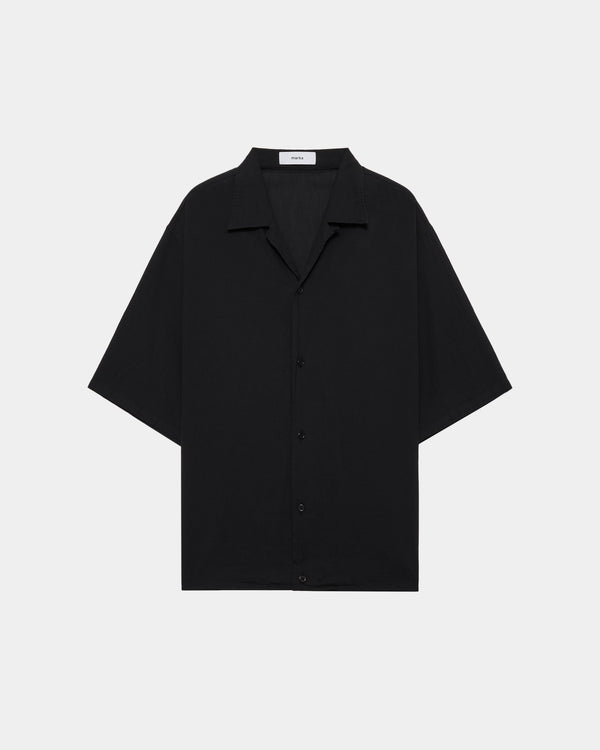 オーガニックコットン強撚ドビークロス / オープンカラーS/Sシャツ