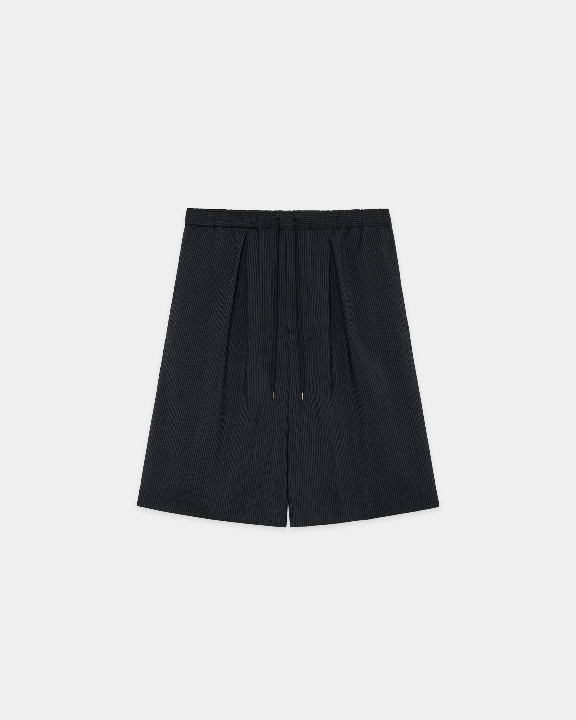 ウールシアサッカー / ダブルタックショーツ, Black X Gray – MARKAWARE