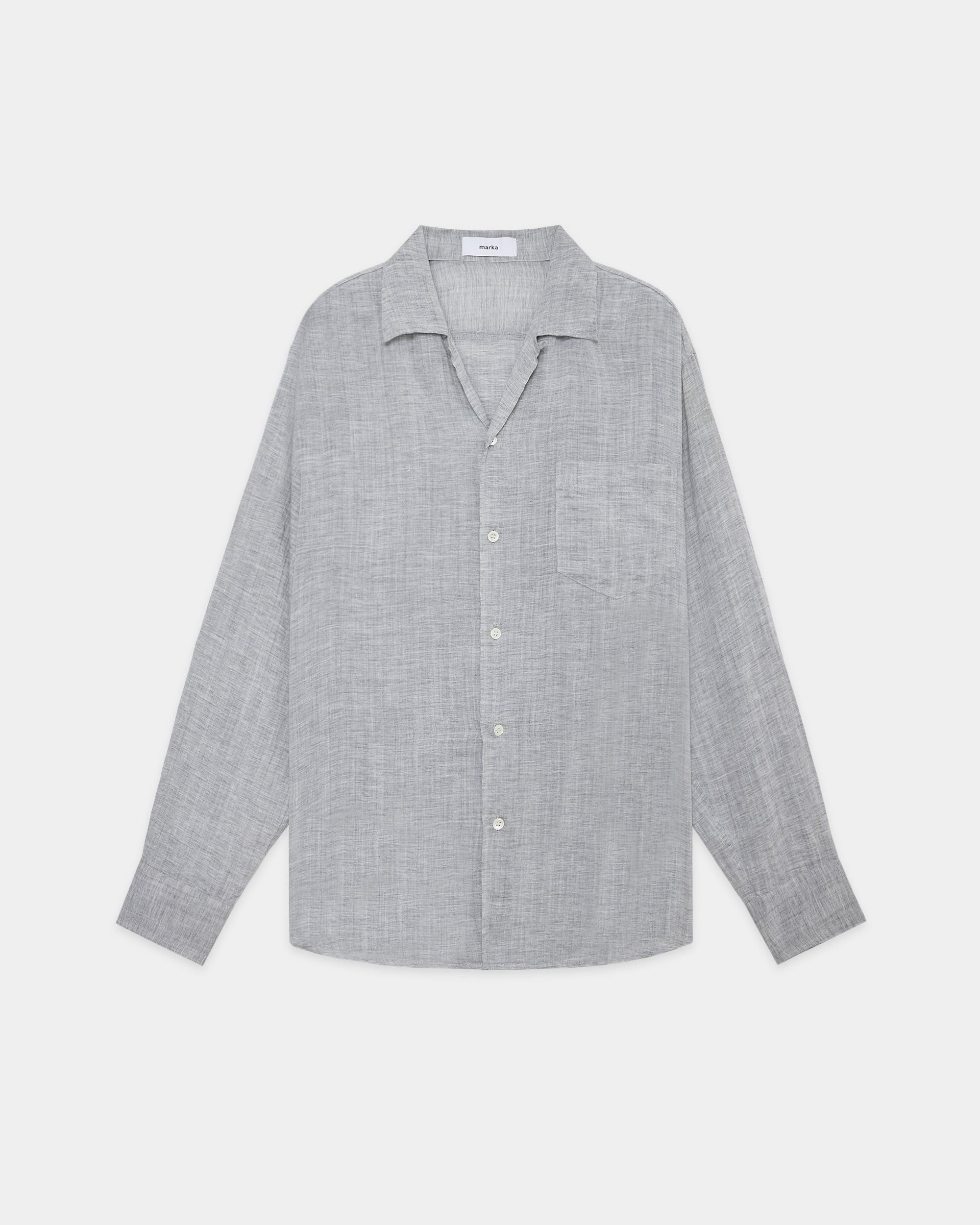 ラミーシャンブレー / オープンカラー L/S シャツ, Gray – MARKAWARE