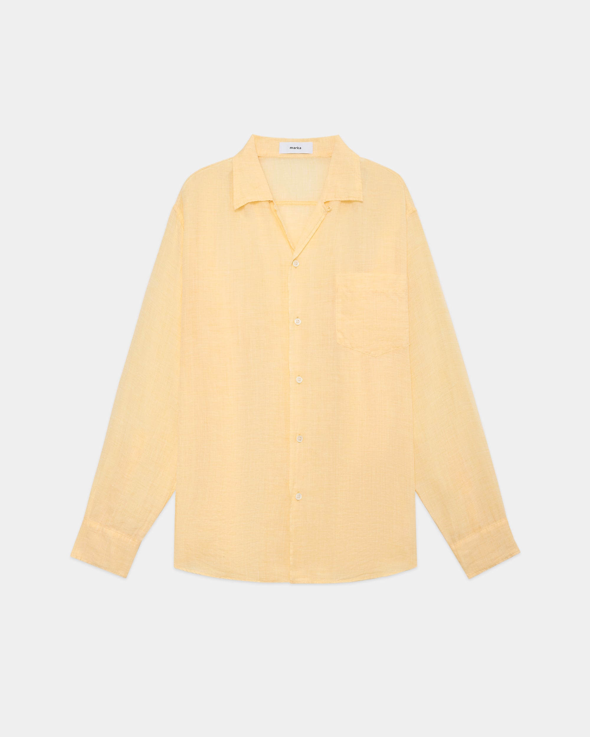 ラミーシャンブレー オープンカラー L/S シャツ, Orange