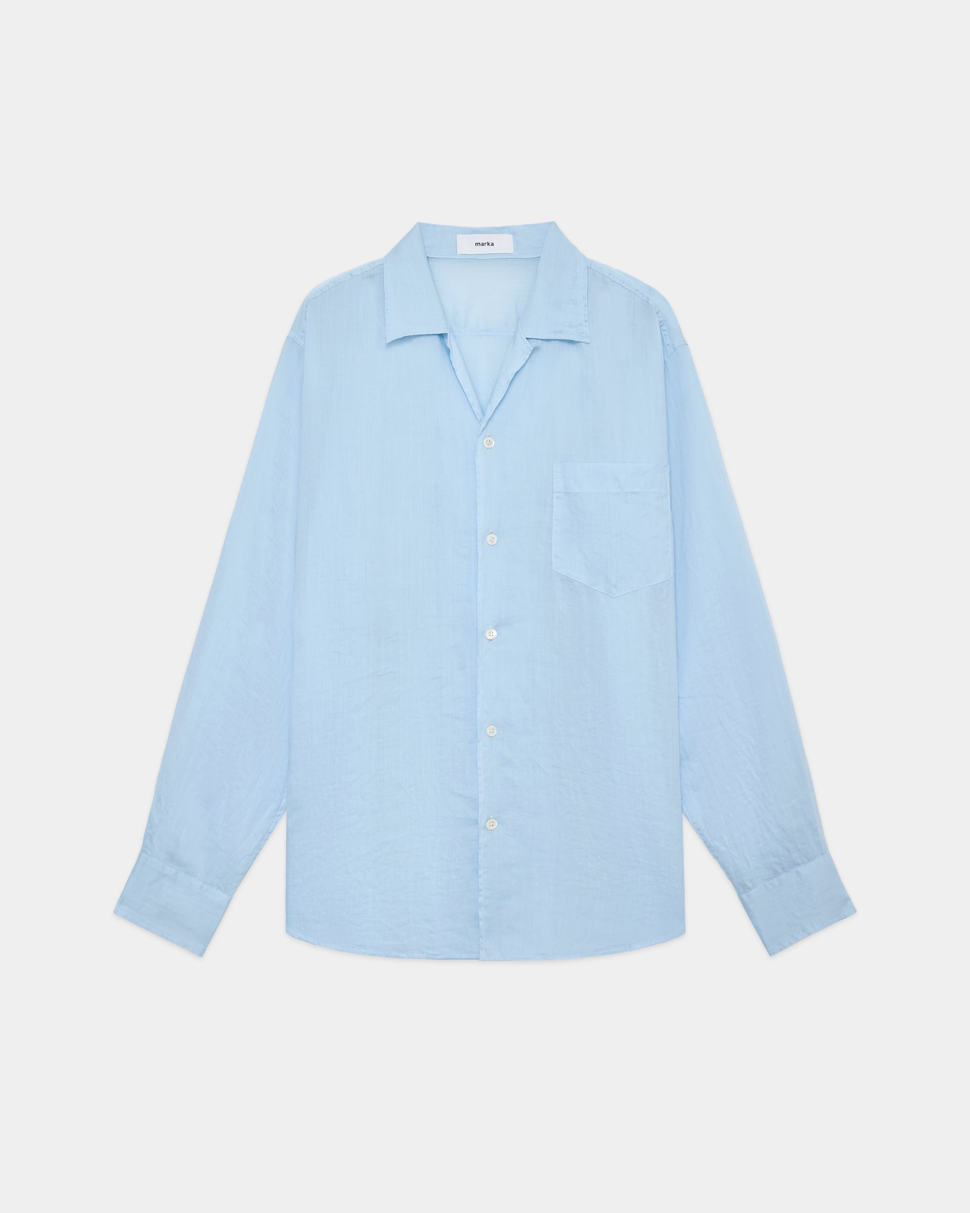 ラミーシャンブレー / オープンカラー L/S シャツ, Saxe – MARKAWARE