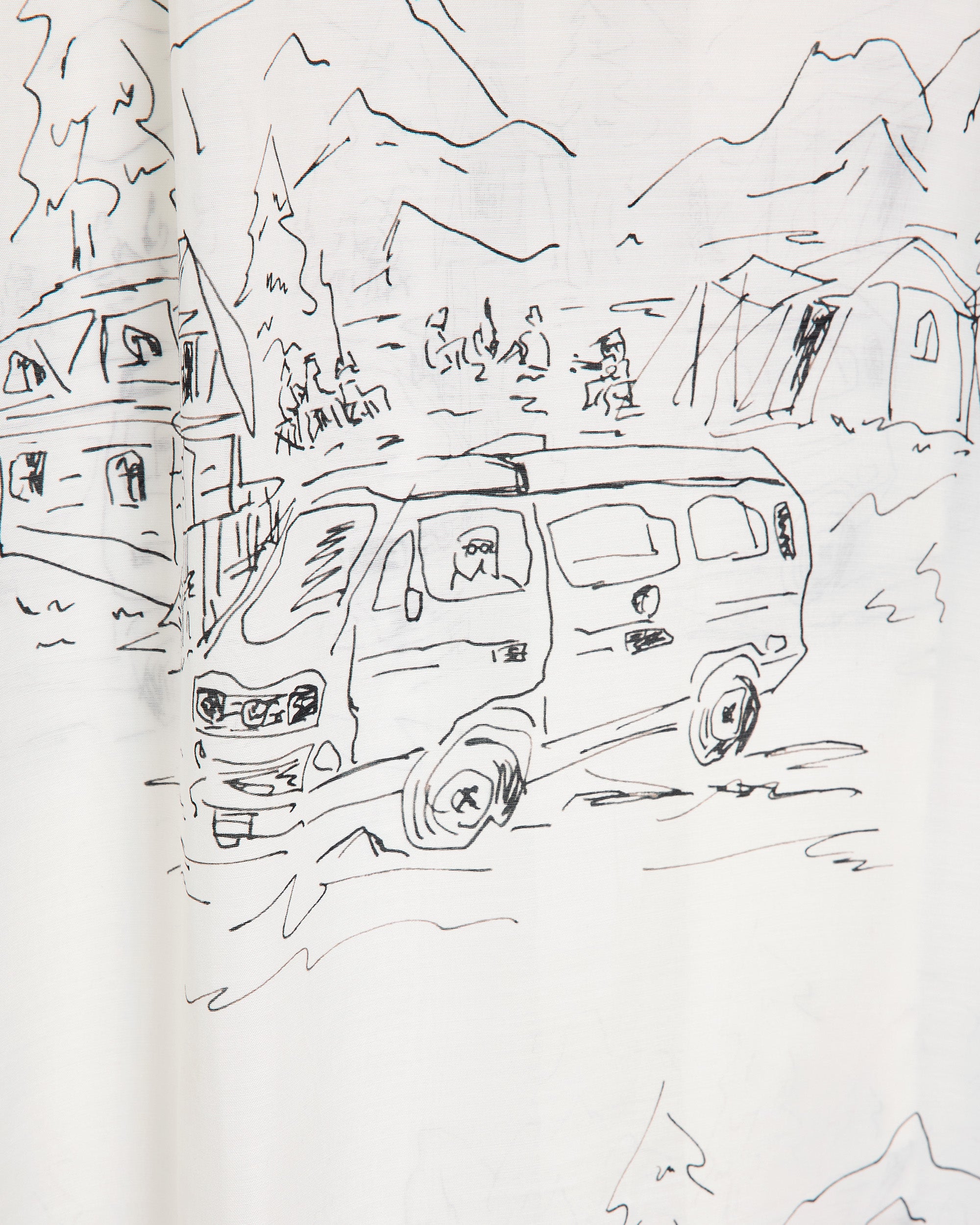 キュプラシルクローン / ワイドシリンダーフィットイージーパンツ, White Vanagon